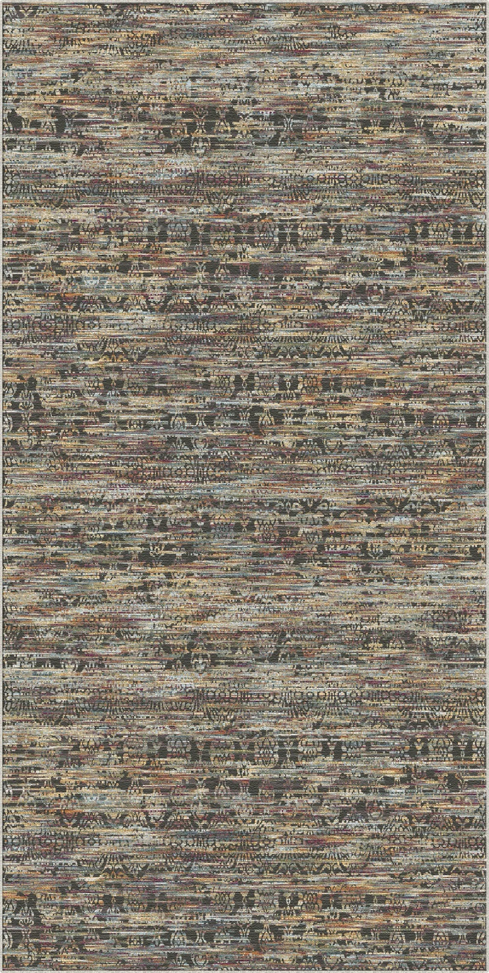 Munich Amber Industrial Abstract Washable Rug