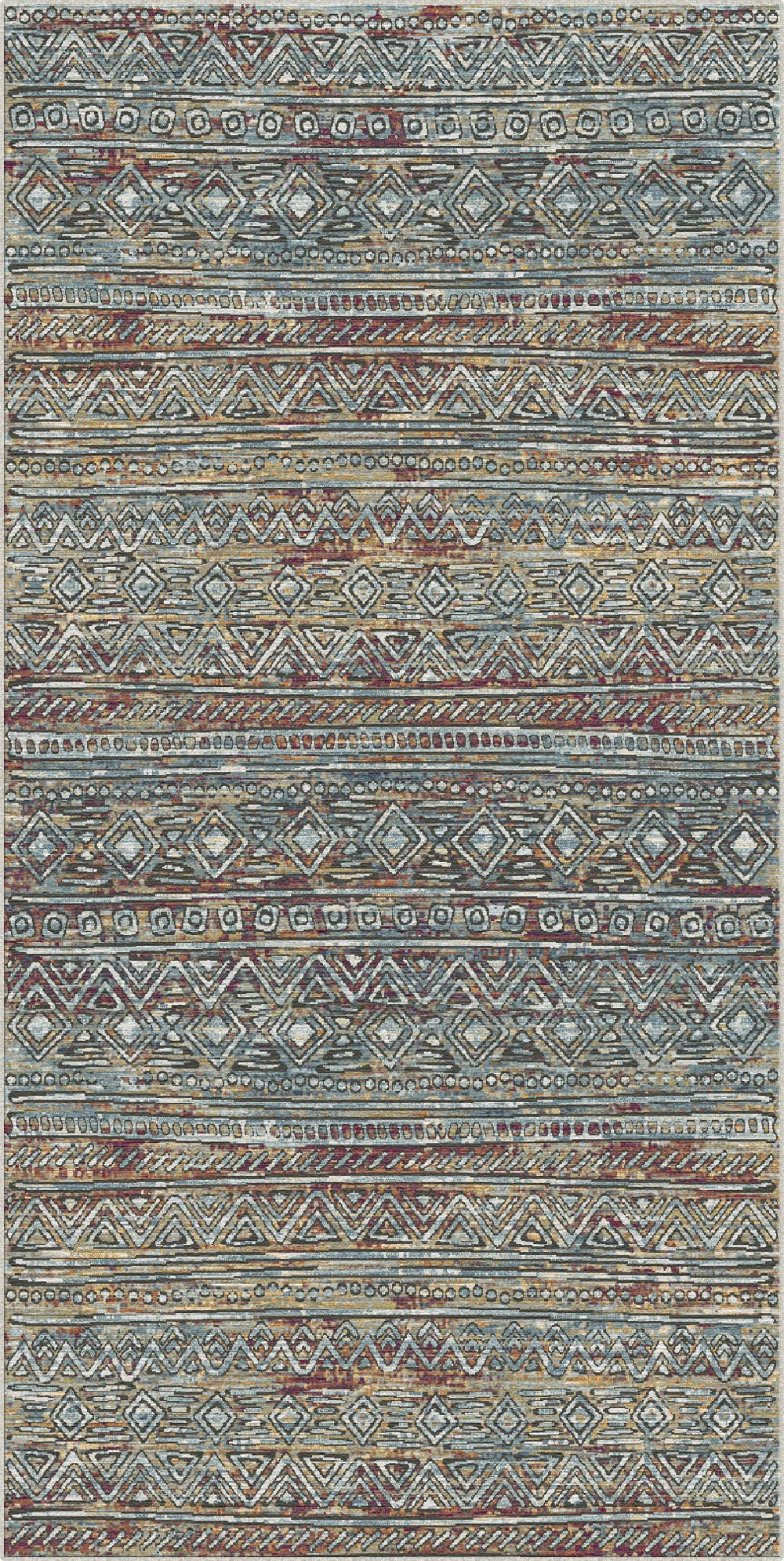 Prague Mosaic Abstract Washable Rug