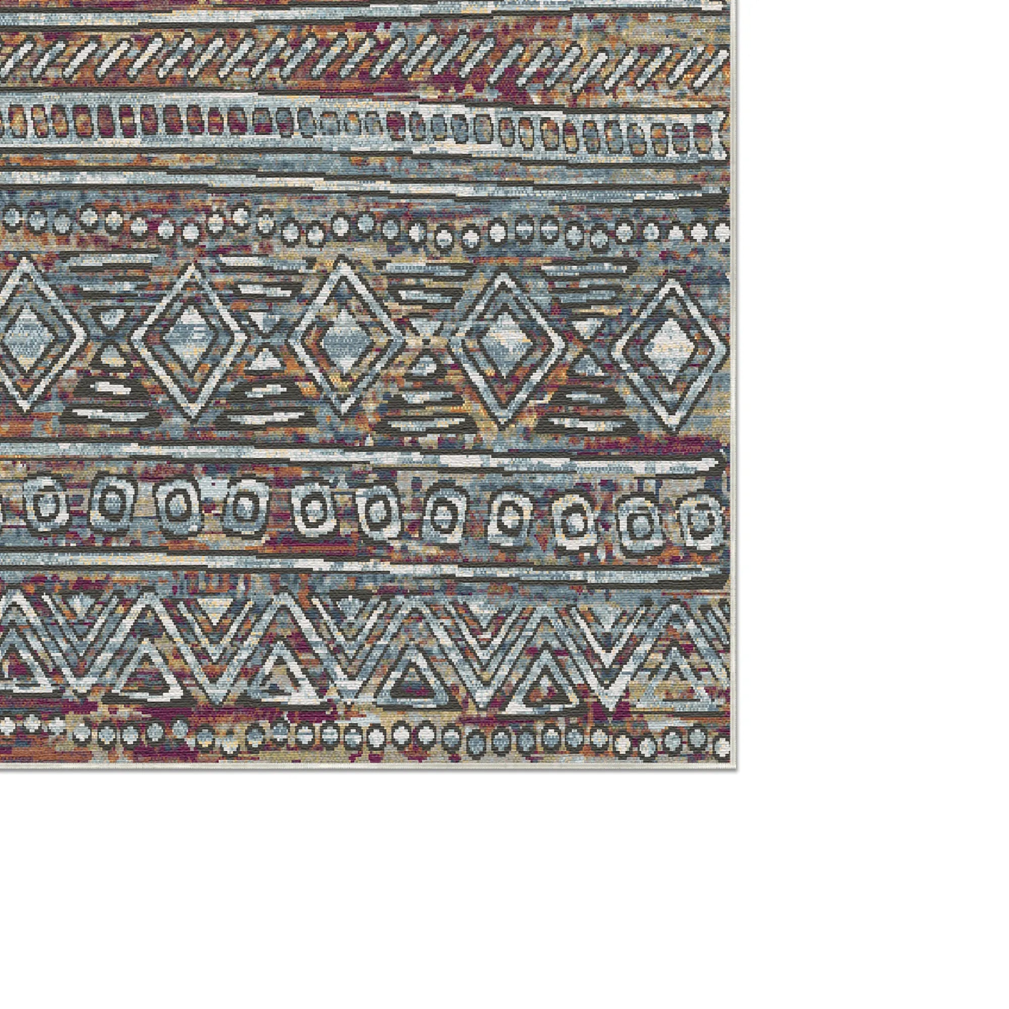 Prague Mosaic Abstract Washable Rug