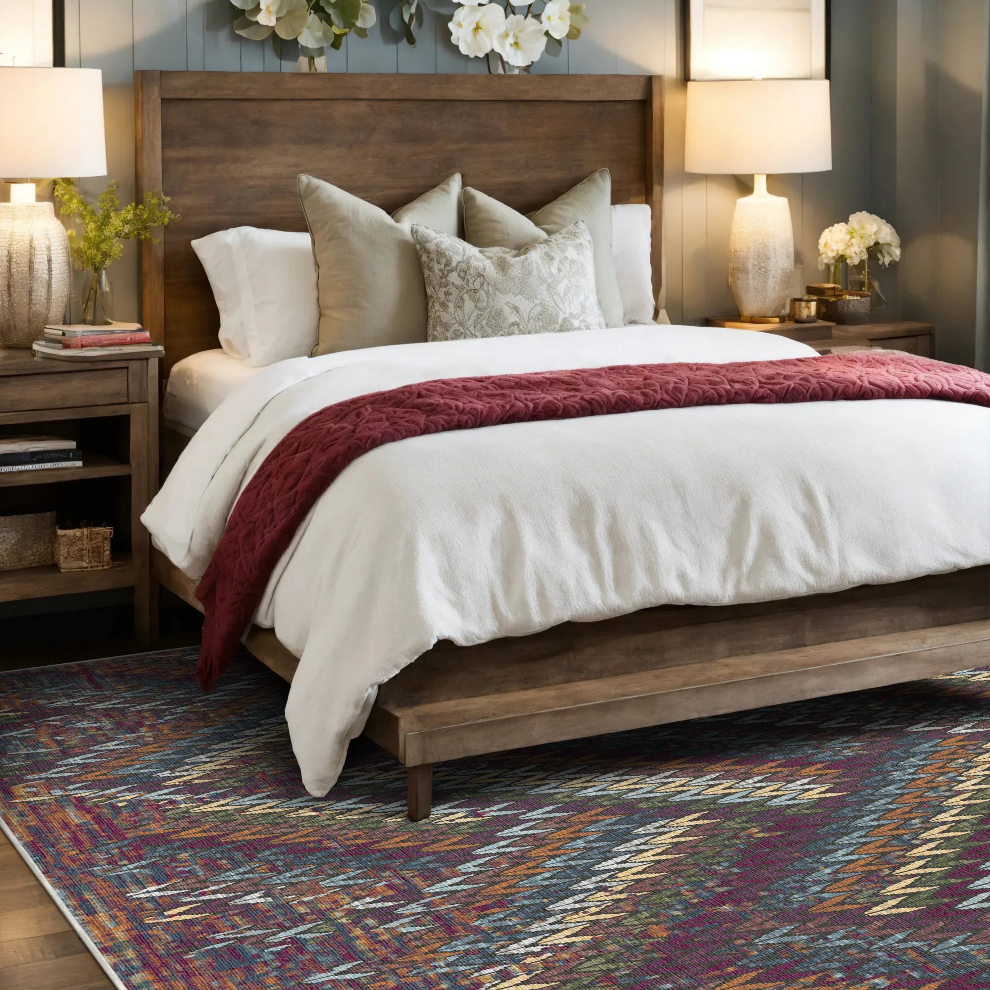 Milan Multi Chevron Washable Rug