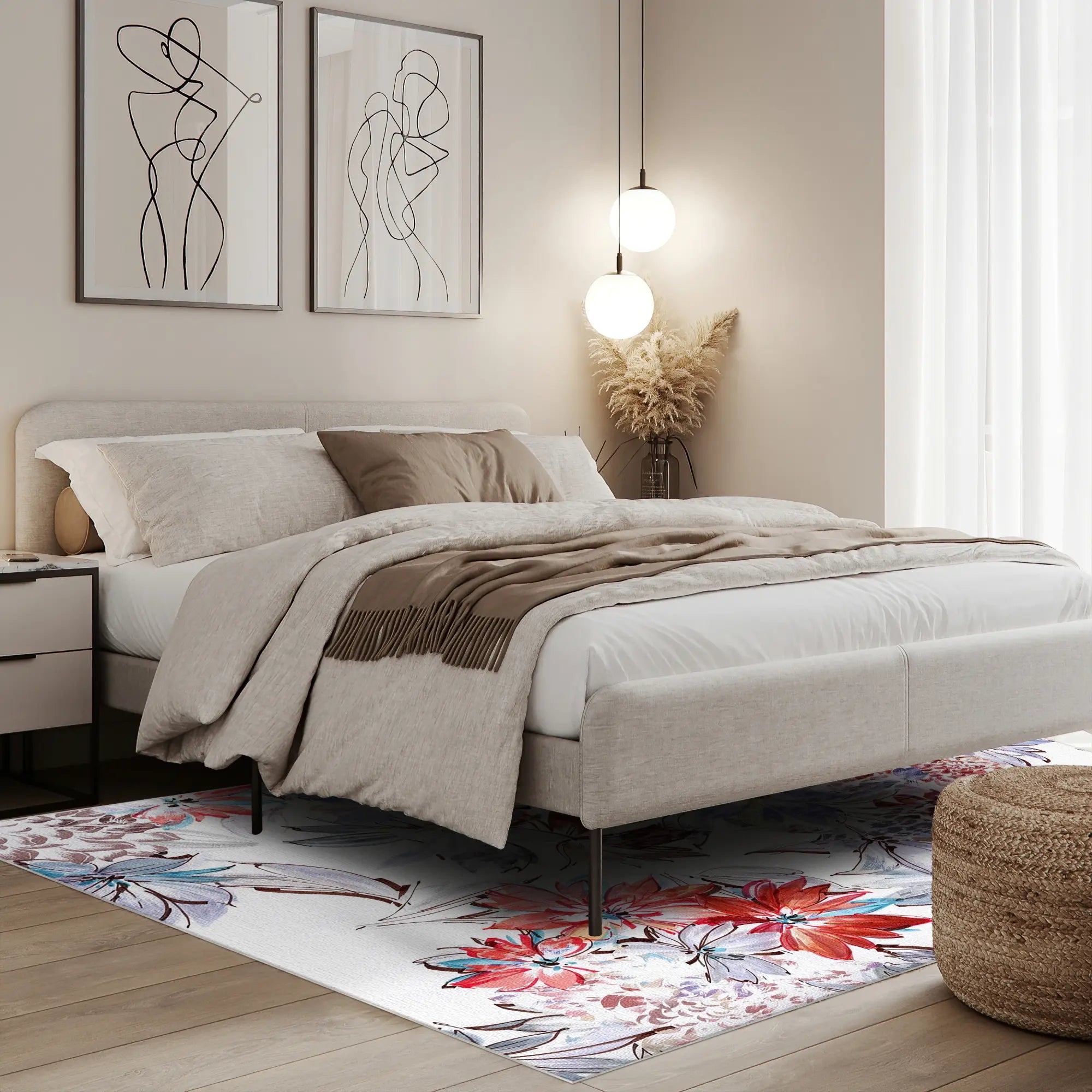 Modern Floral Artistic Bloom Rug