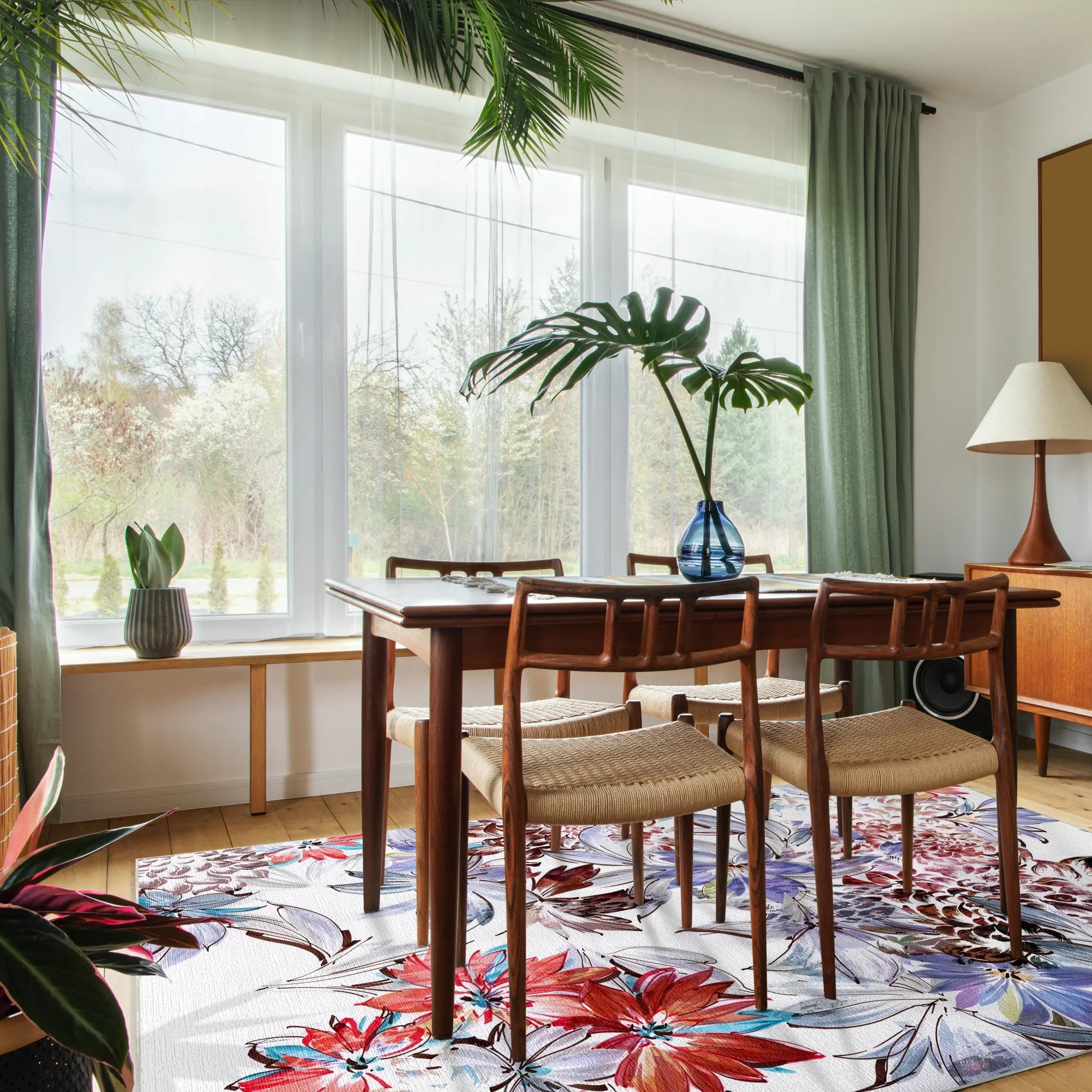 Modern Floral Artistic Bloom Rug