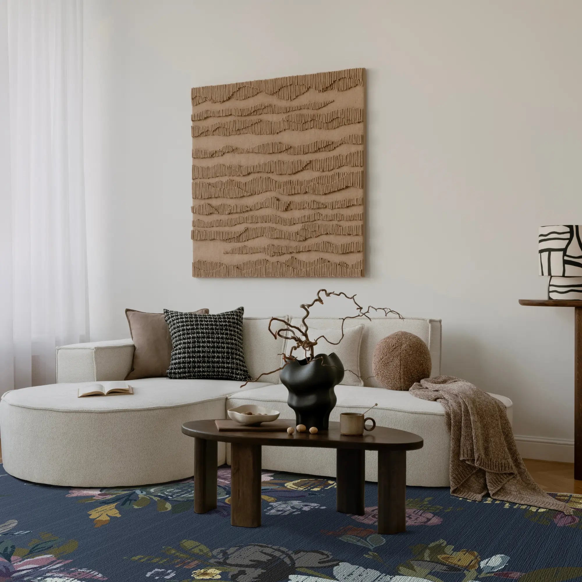 Blue Distressed Vintage Bloom Rug