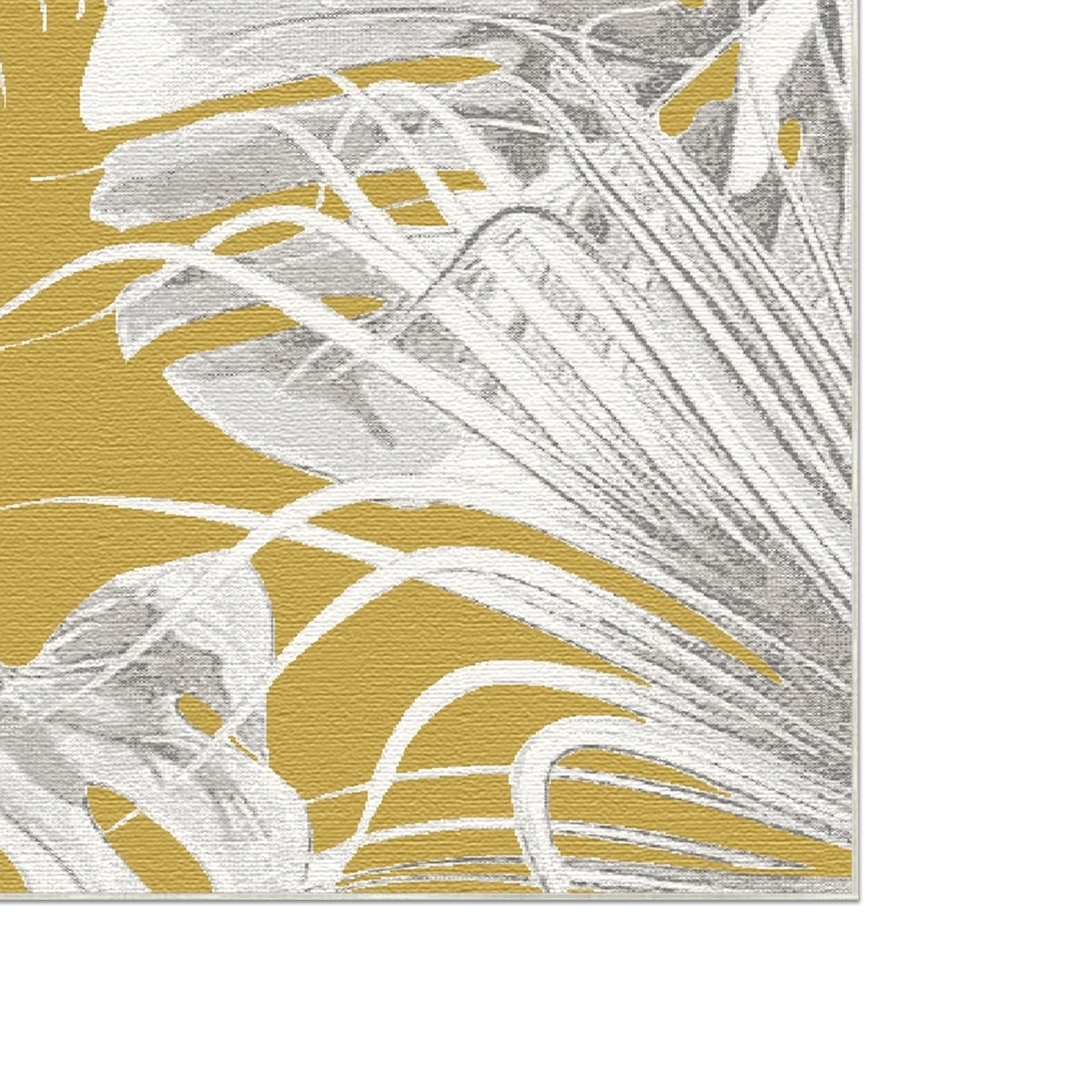 Mustard Yellow Exotic Tropical Rug