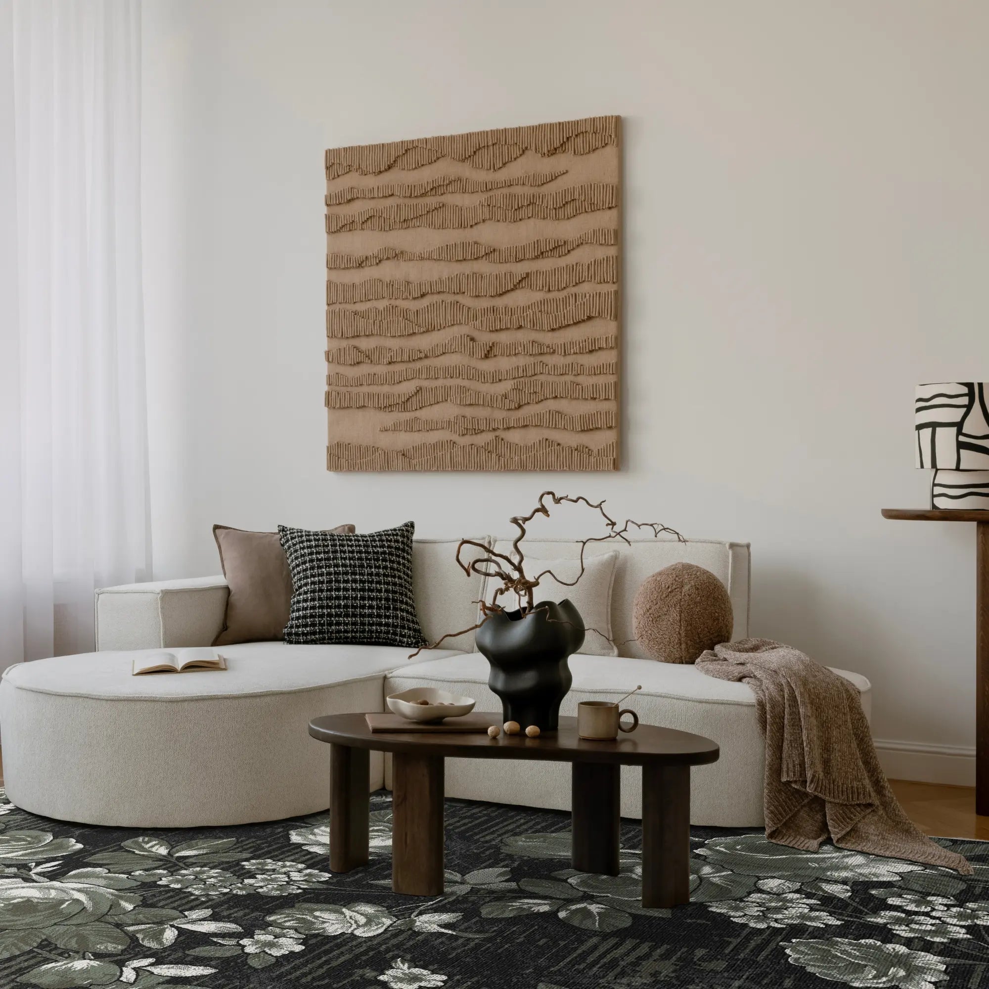 Vintage Sage Green Rose Rug