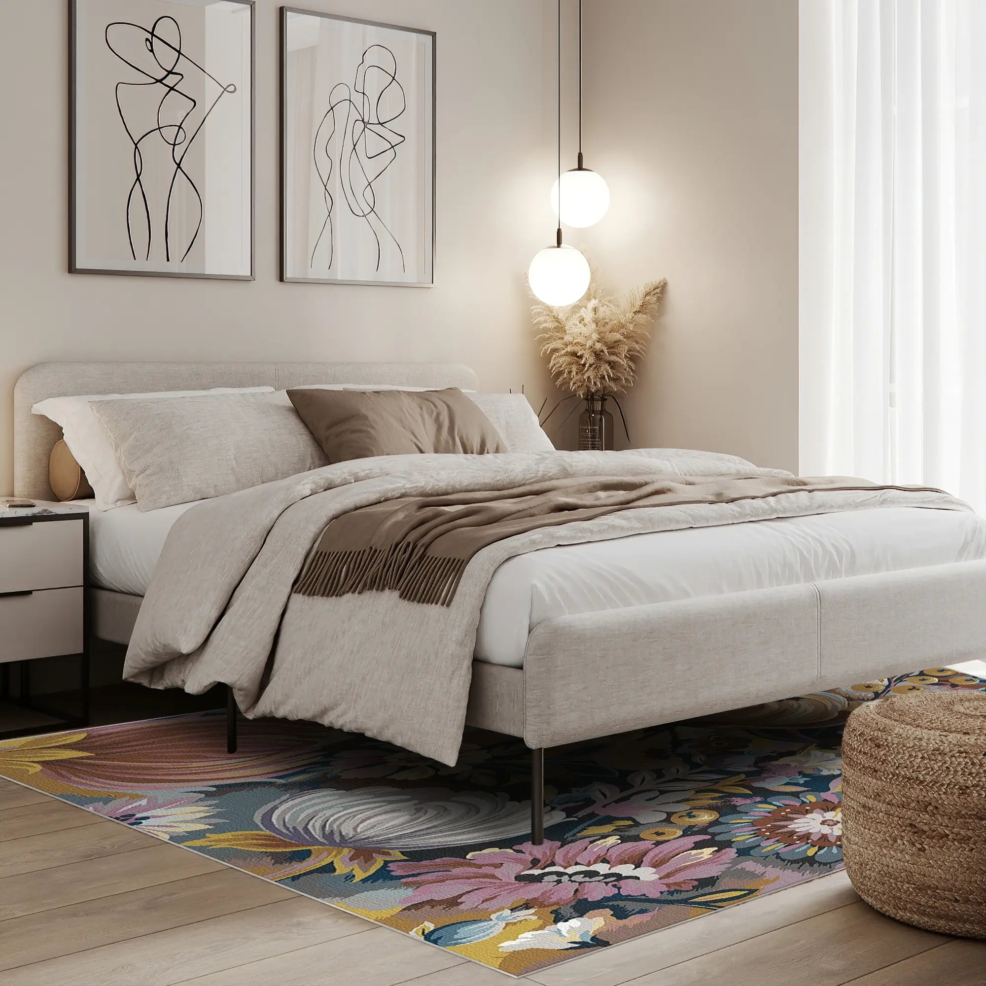 Vibrant Painterly Bloom Rug