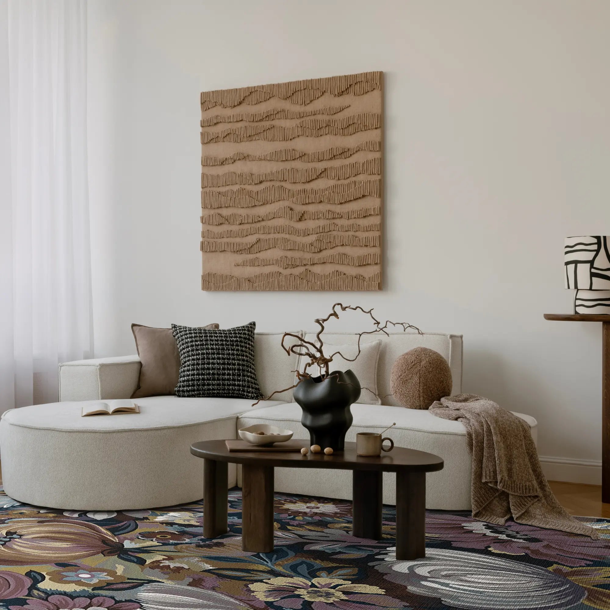 Vibrant Painterly Bloom Rug