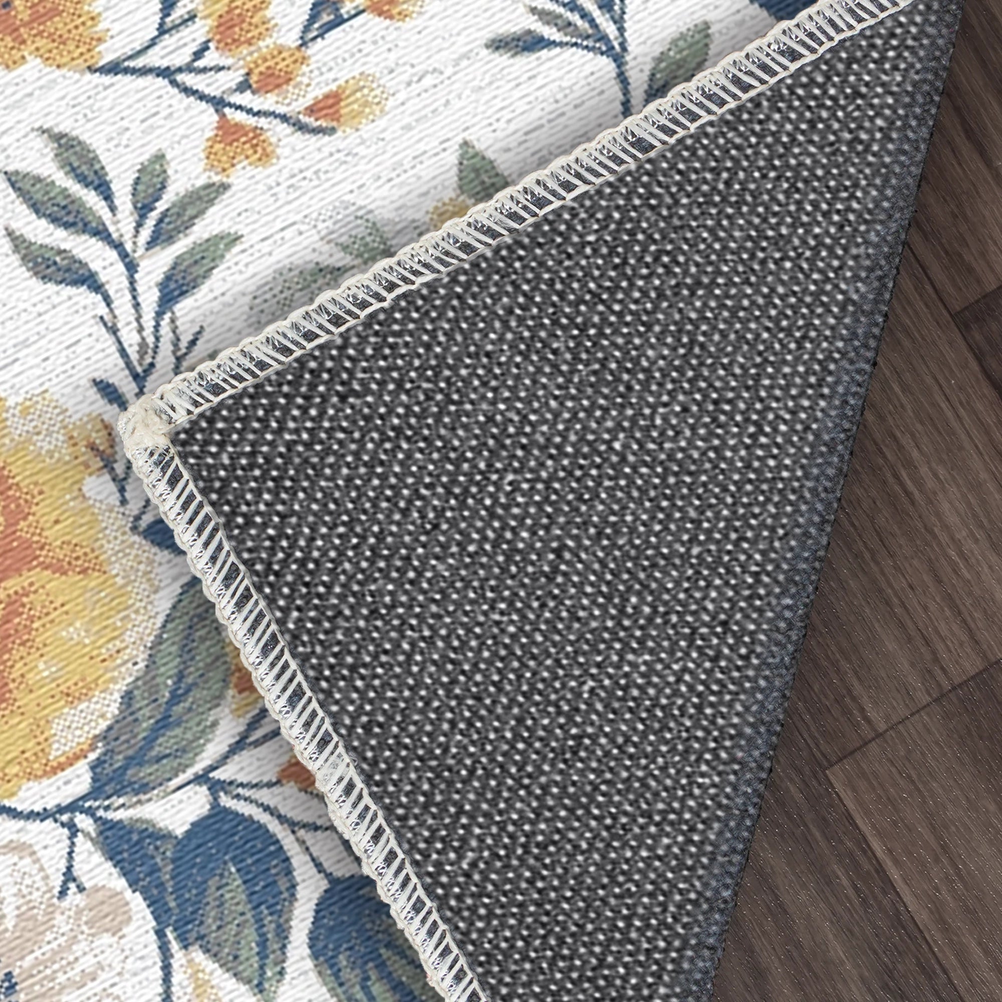 Distressed Pastel Garden White Rug