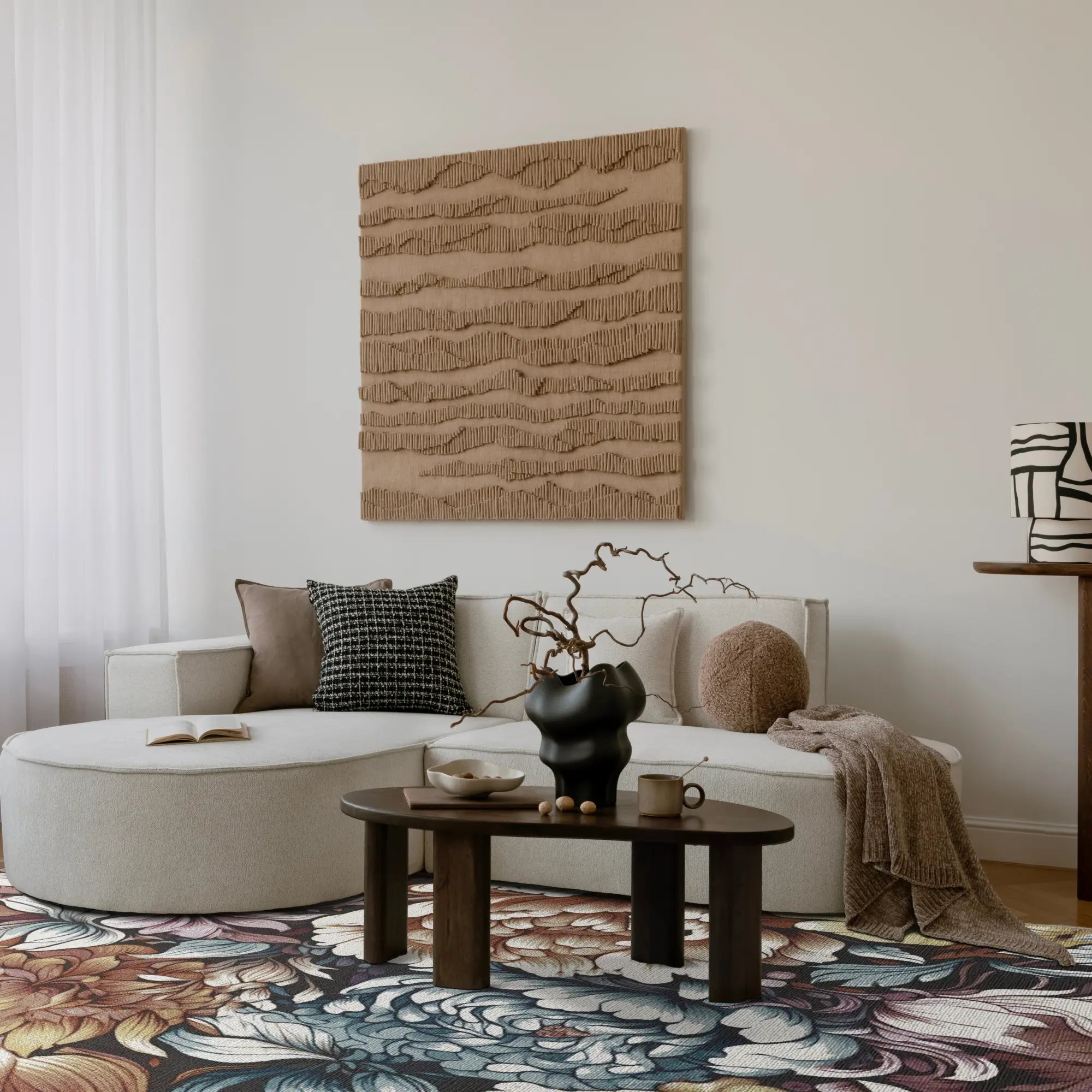 Midnight Bloom Botanical Rug