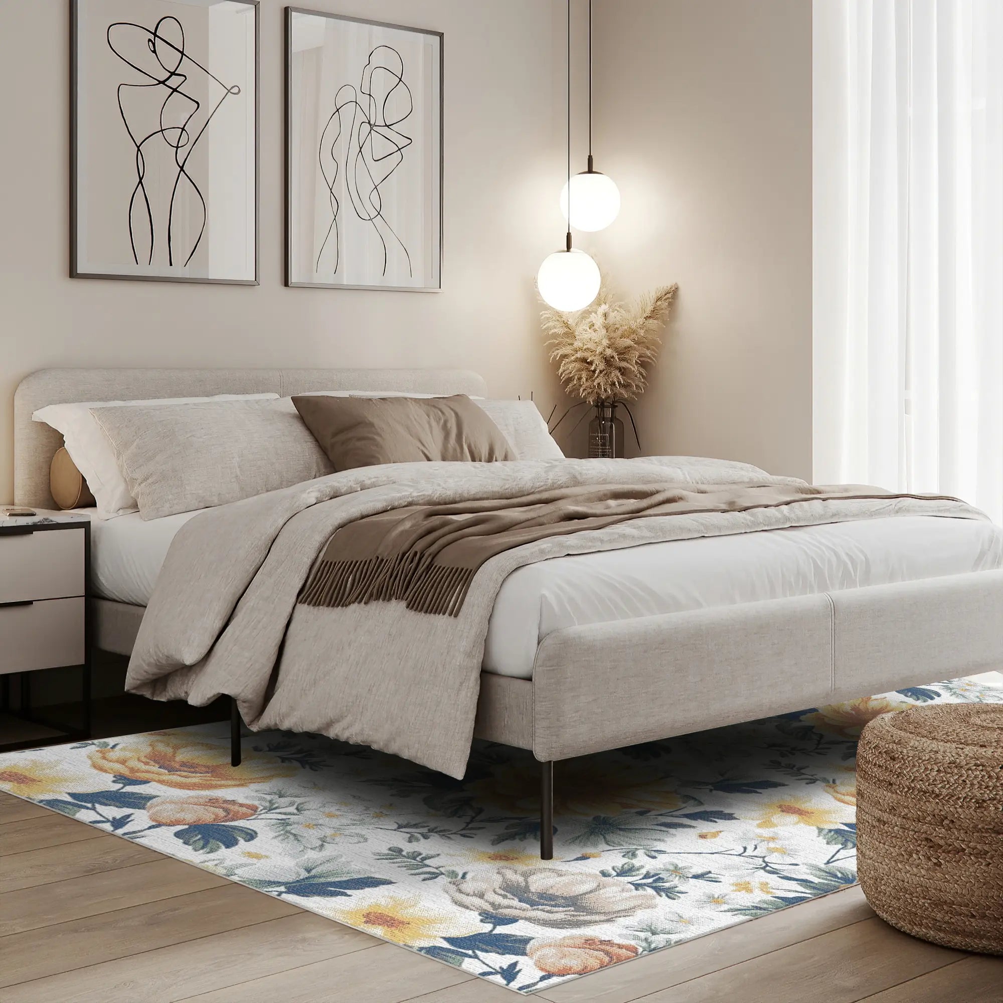 Amber Meadow Botanical Rug