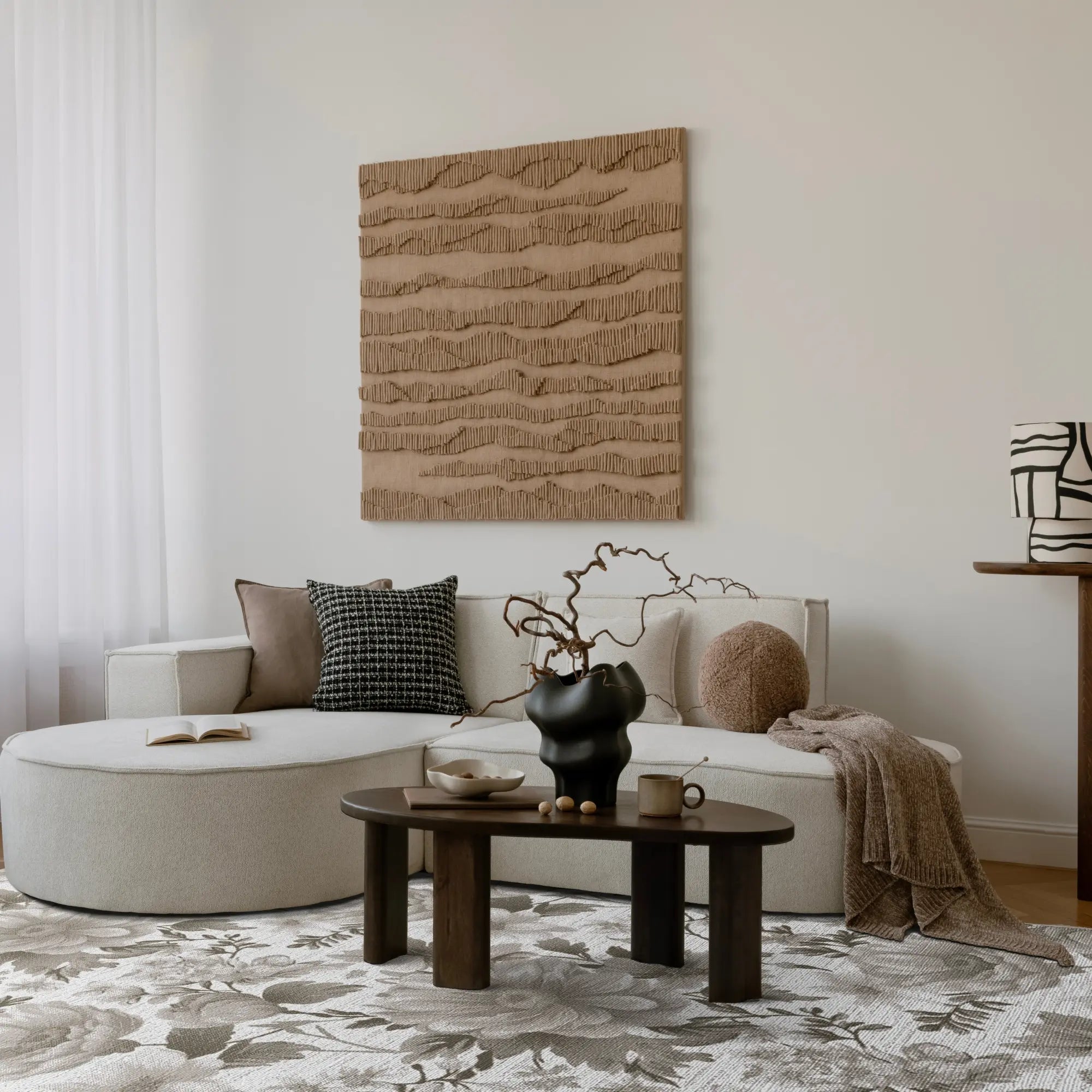Beige Serenity Botanical Rug
