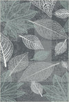 Charcoal Whispering Leaf Skeletal Rug Gray