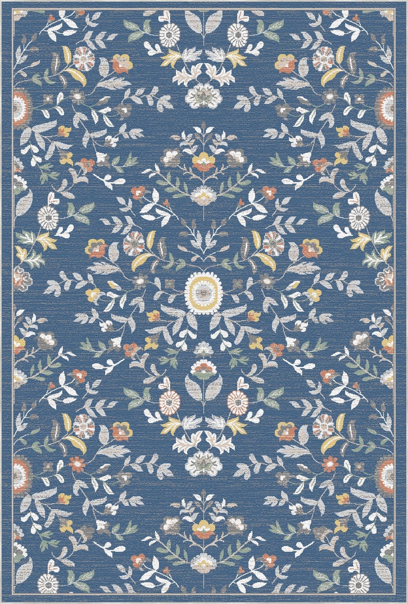 Sapphire Bloom Medallion Rug
