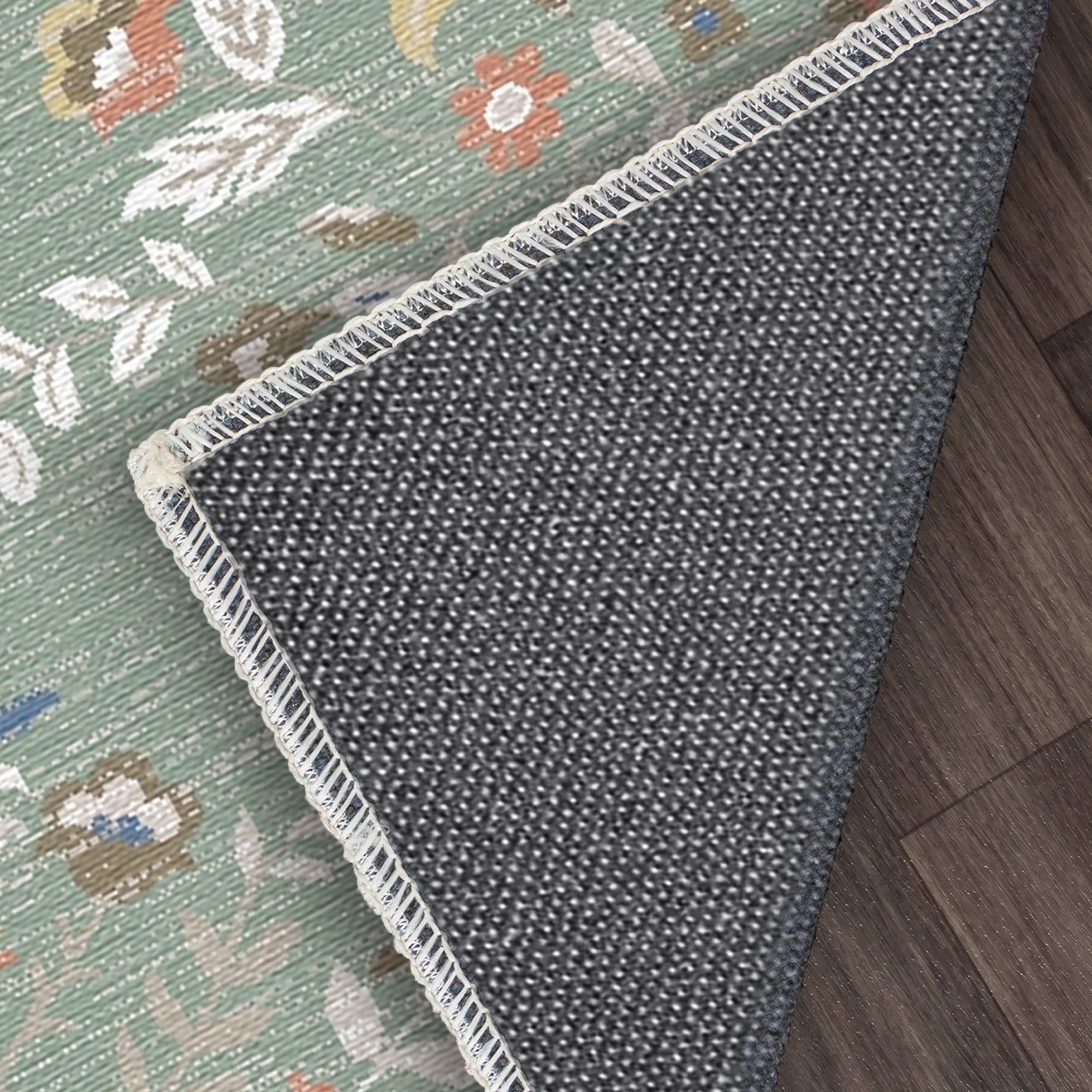 Sage Garden Floral Medallion Rug