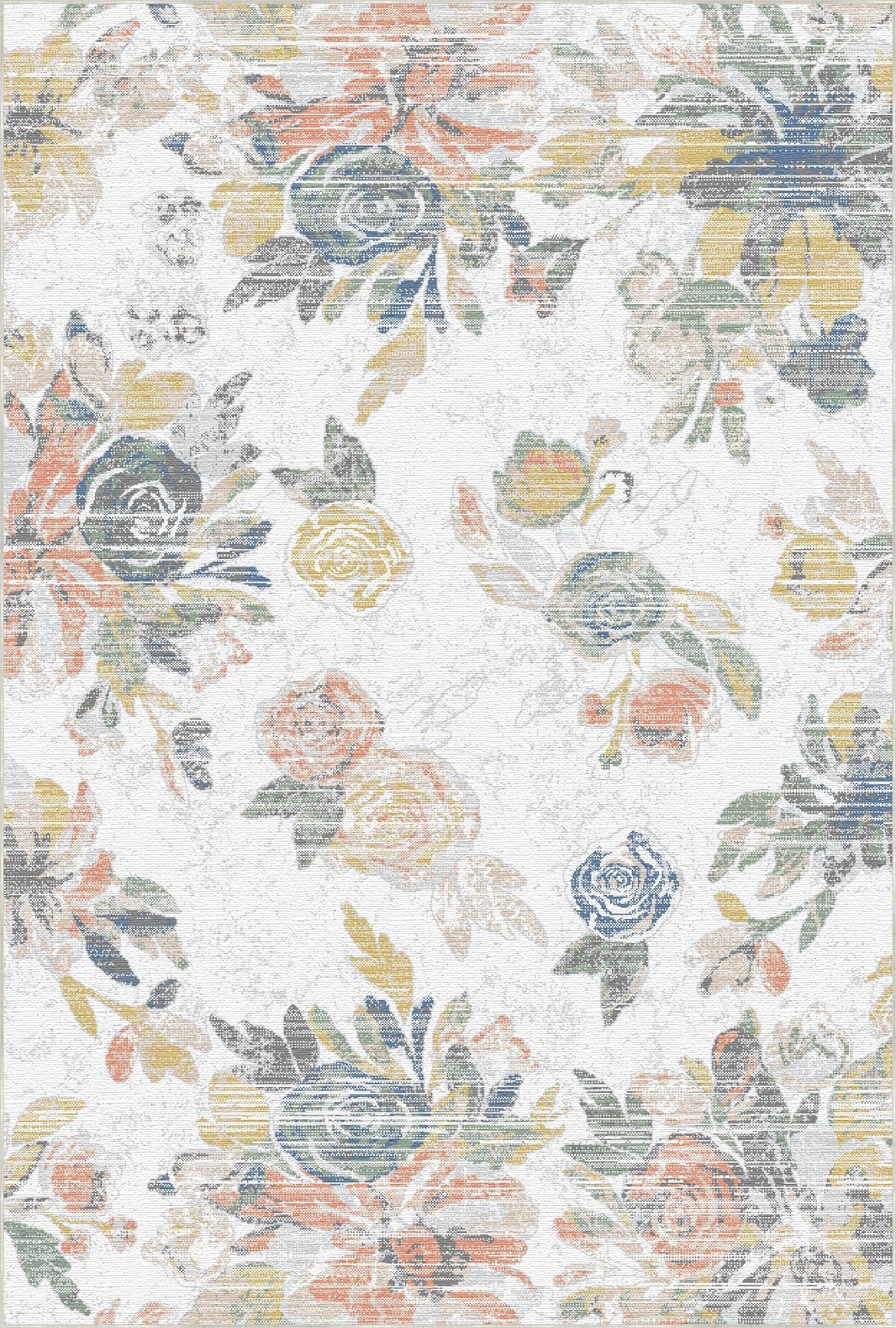 Vintage Painterly Floral Rug