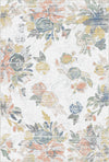Vintage Painterly Floral Rug White