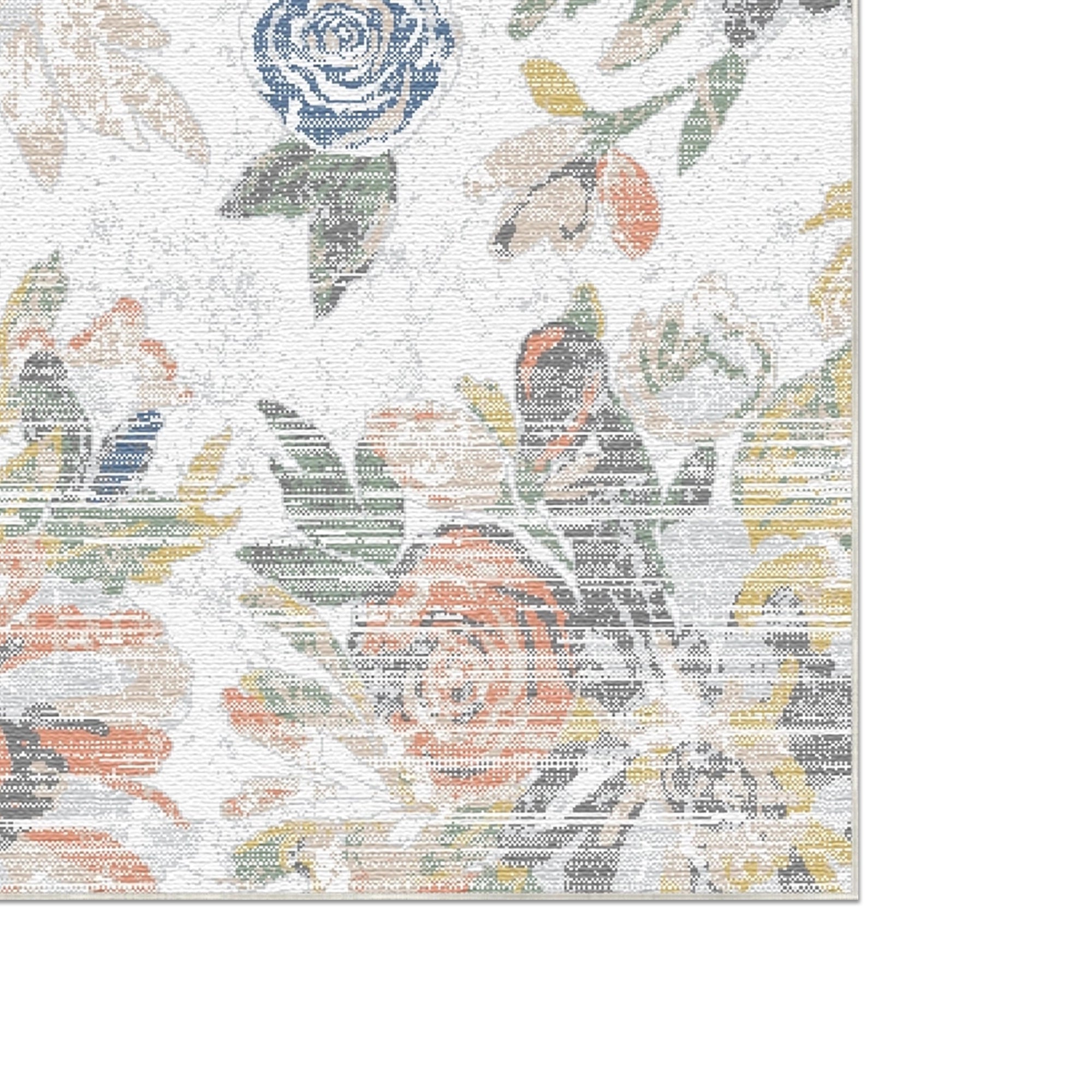 Vintage Painterly Floral Rug