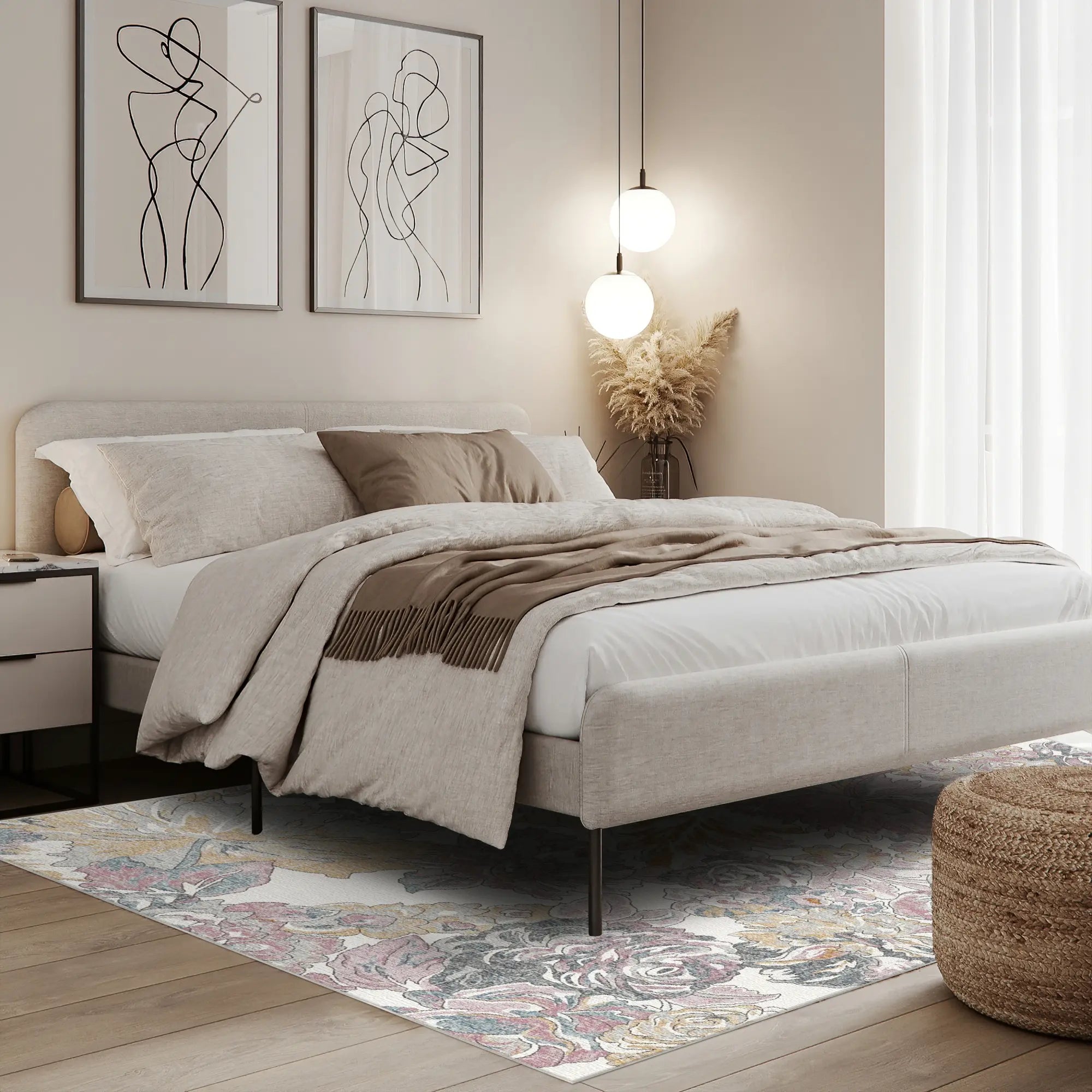 Roseate Heritage Floral Rug