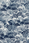 Indigo Tropical Leaf Botanical Rug Indigo