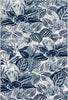 Indigo Tropical Leaf Botanical Rug 