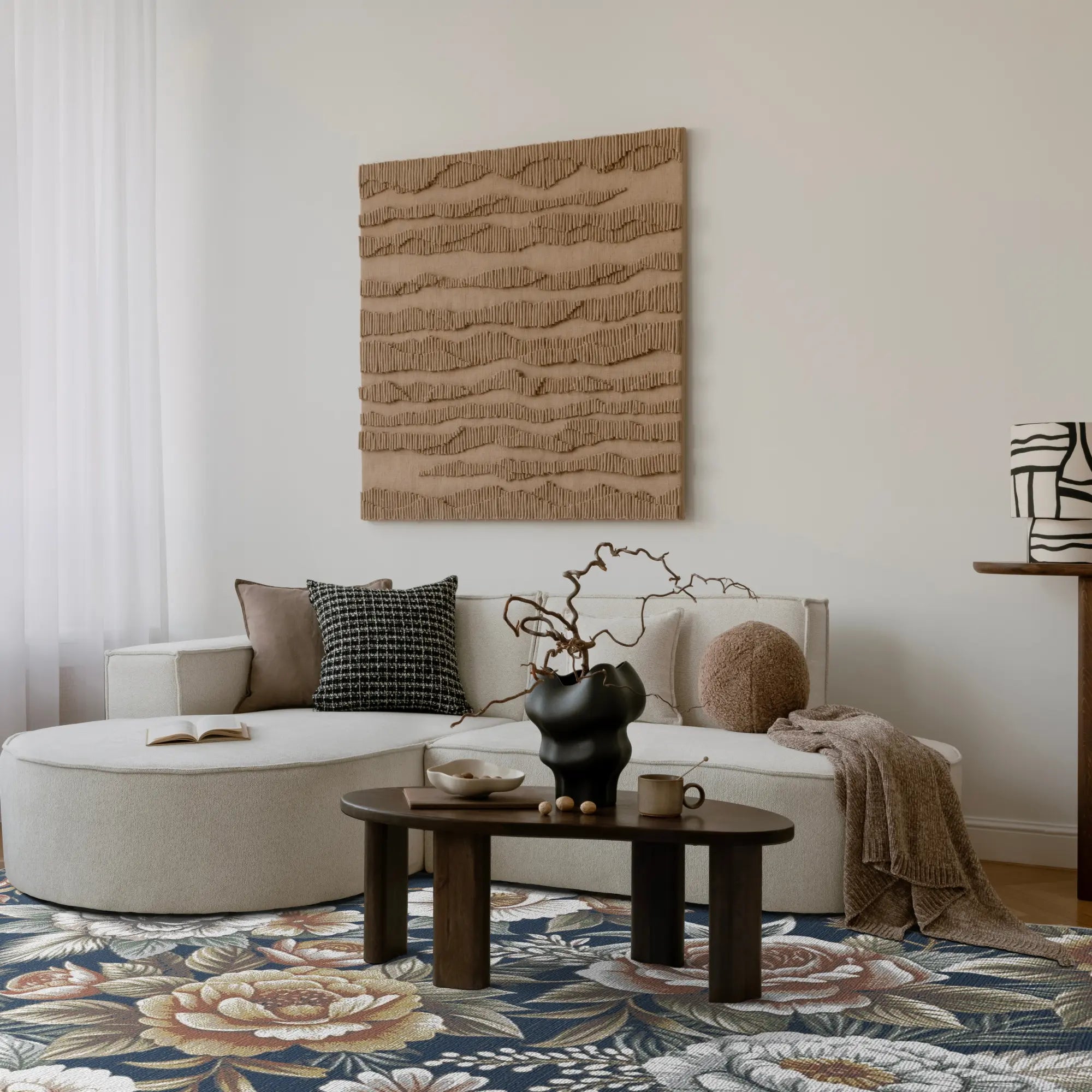 Sapphire Nocturne Floral Rug
