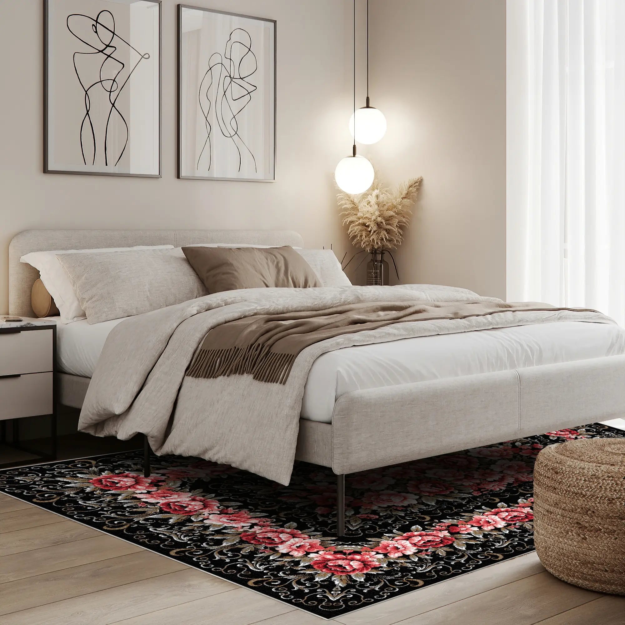 Ebony Rose Medallion Rug