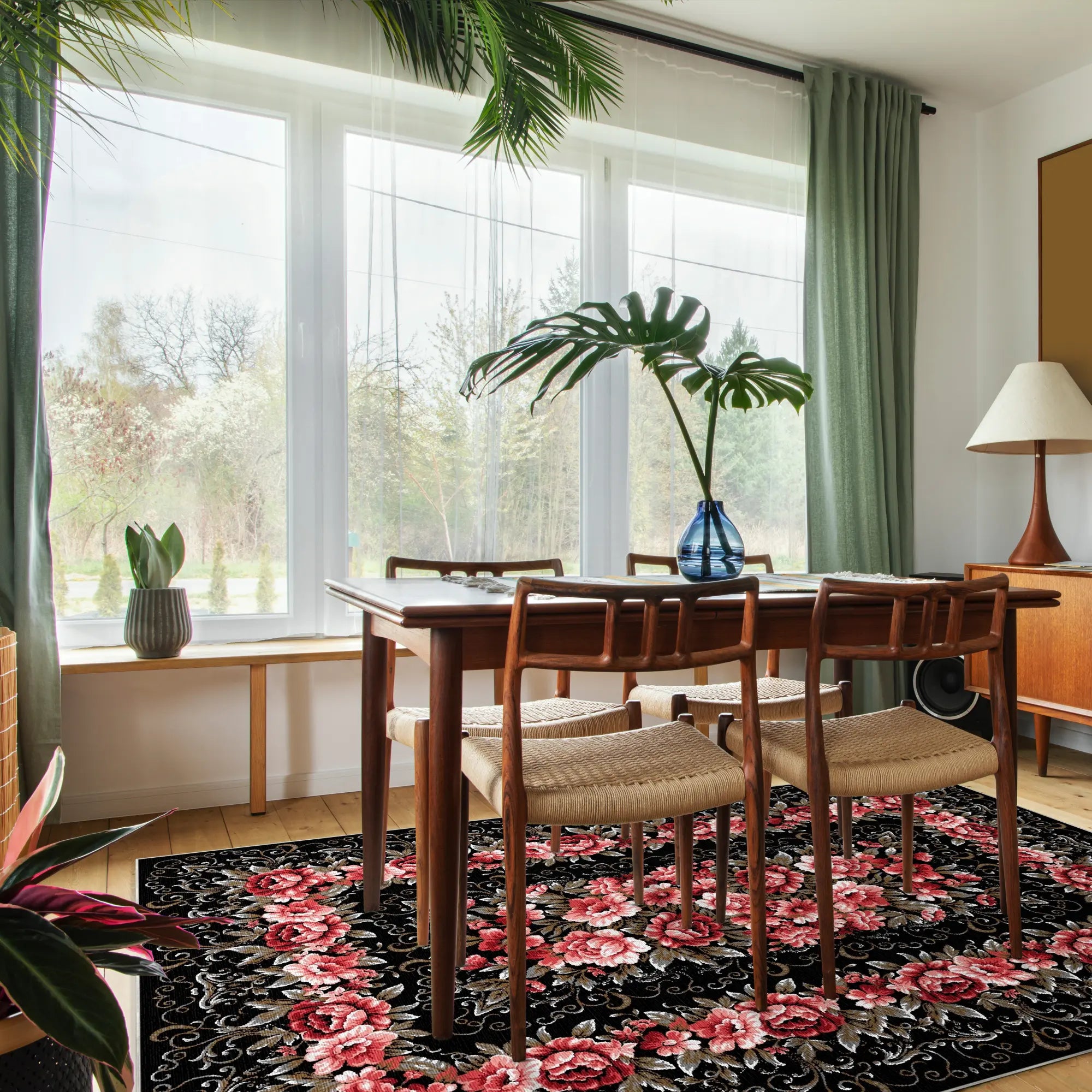 Ebony Rose Medallion Rug