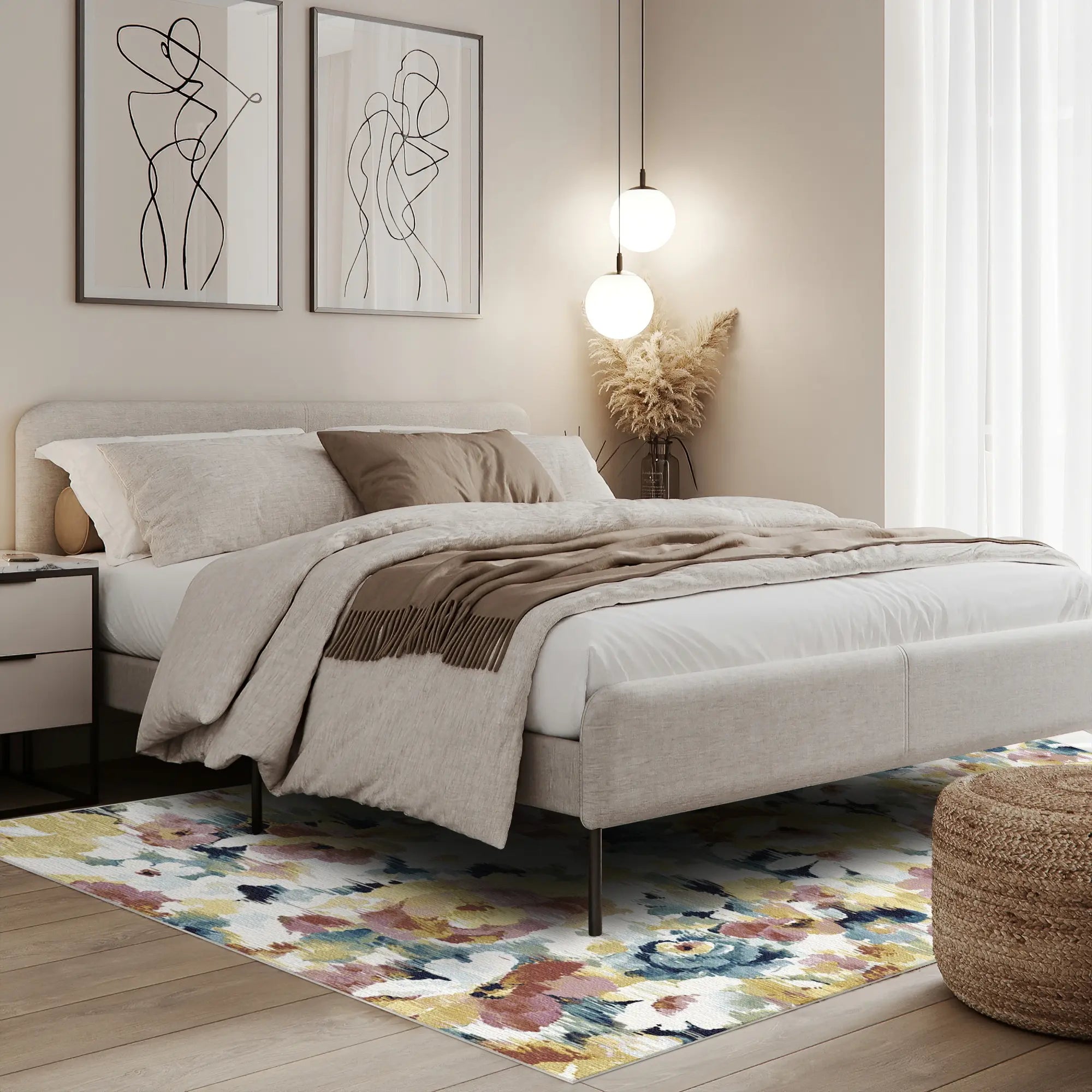 Radiant Kaleidoscope Floral Rug