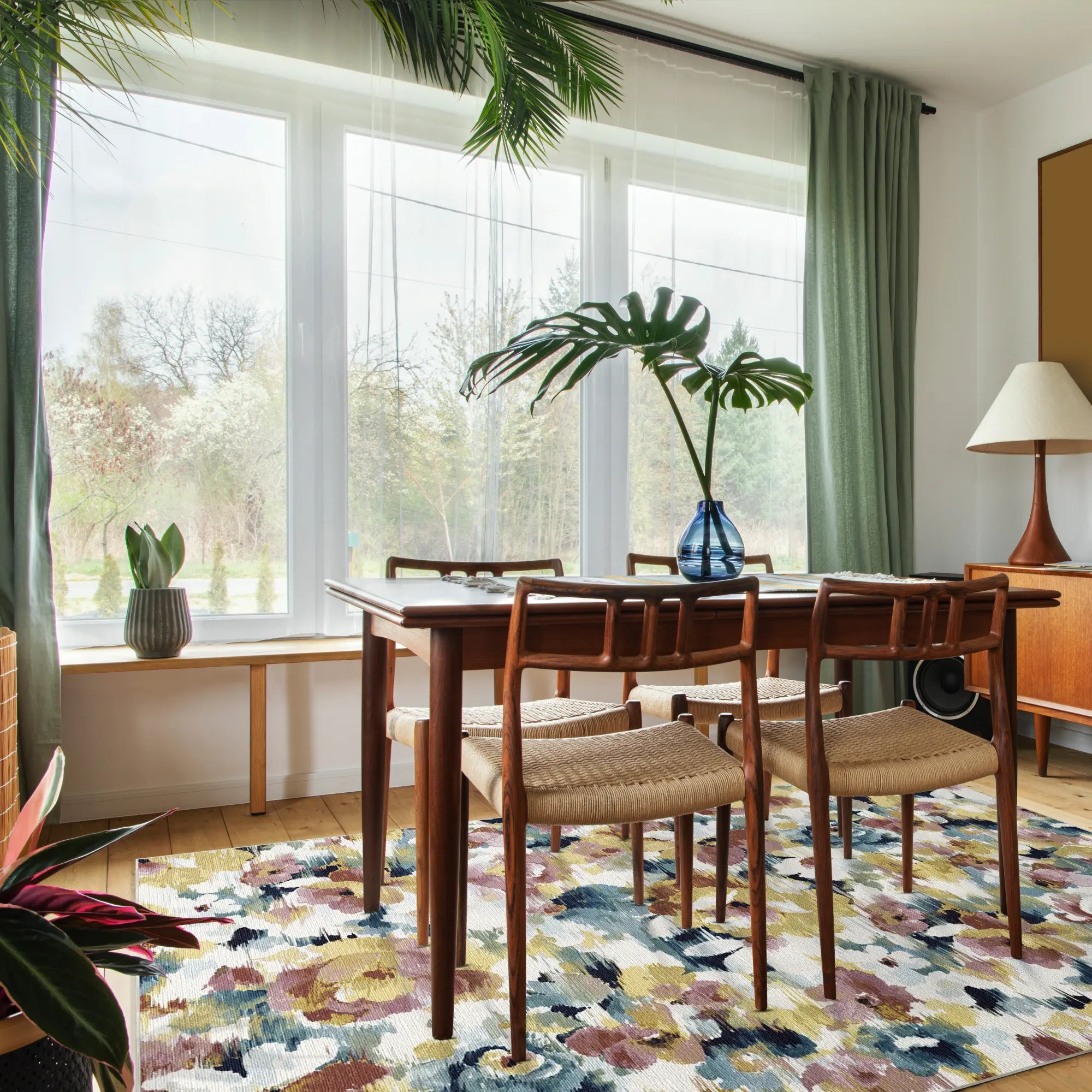 Radiant Kaleidoscope Floral Rug