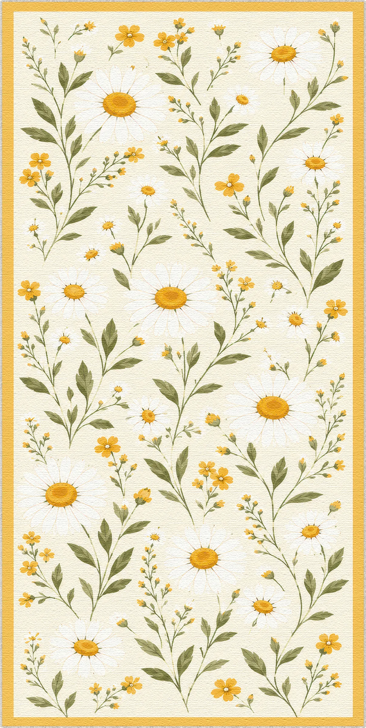 Bright Daisy Floral Meadow Rug