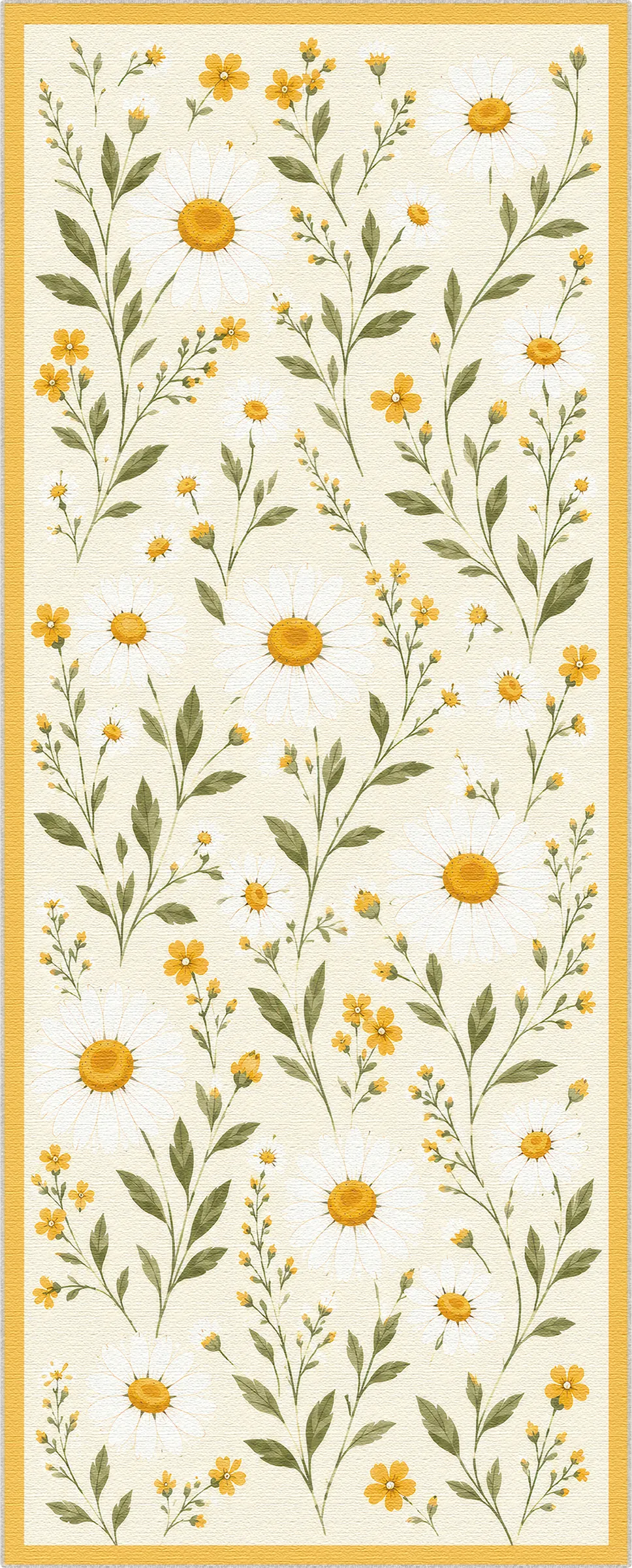 Bright Daisy Floral Meadow Rug