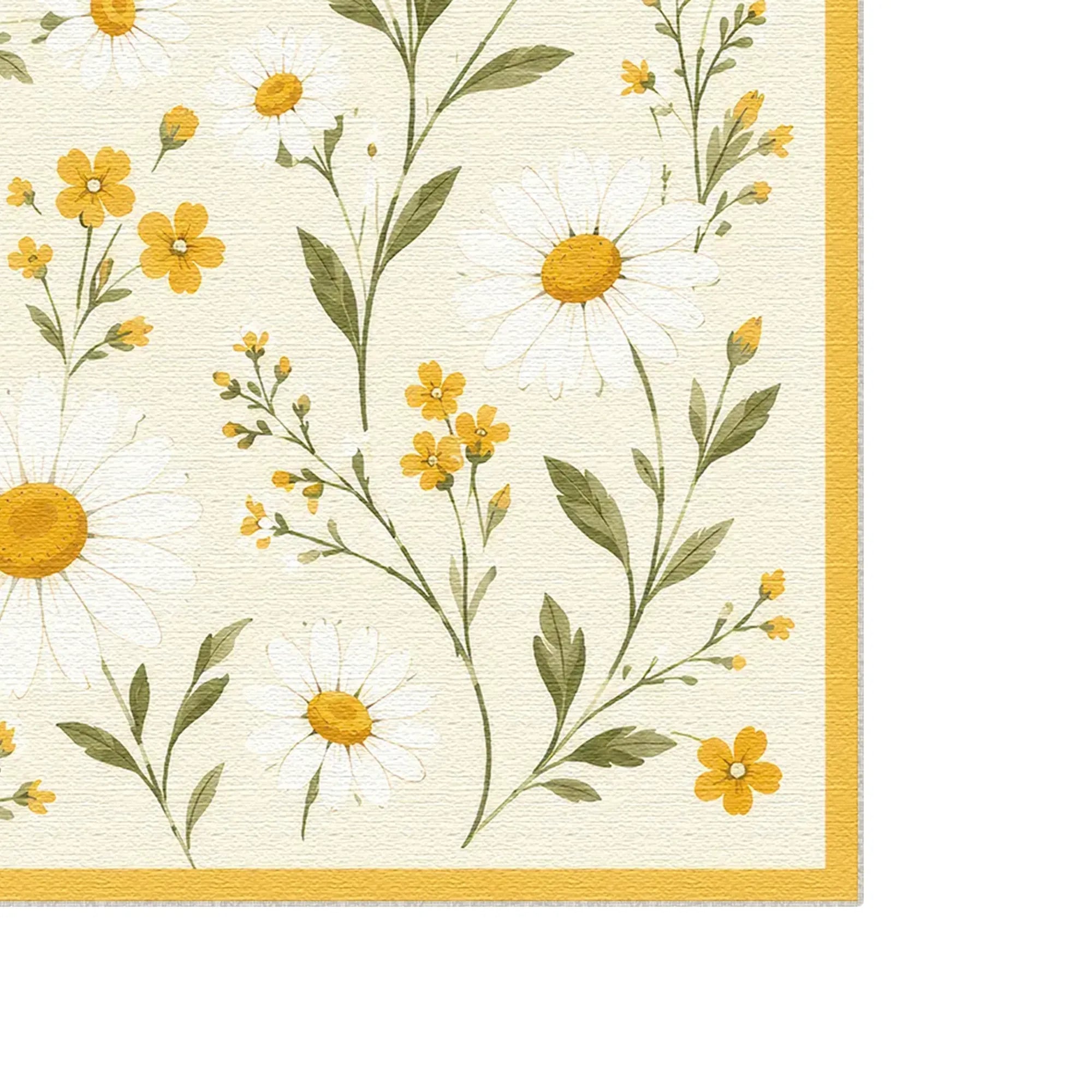 Bright Daisy Floral Meadow Rug