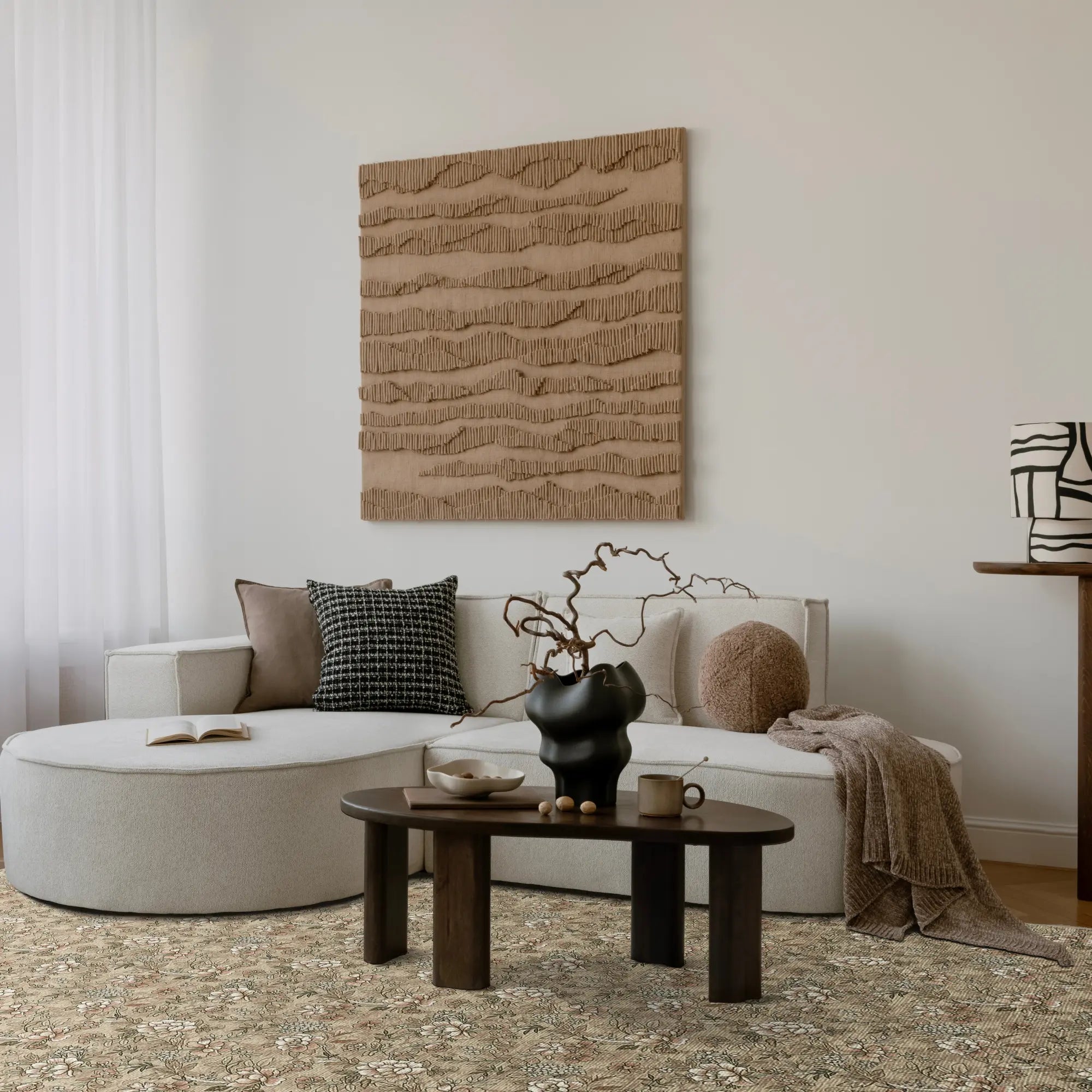 Vintage Beige Petite Floral Rug