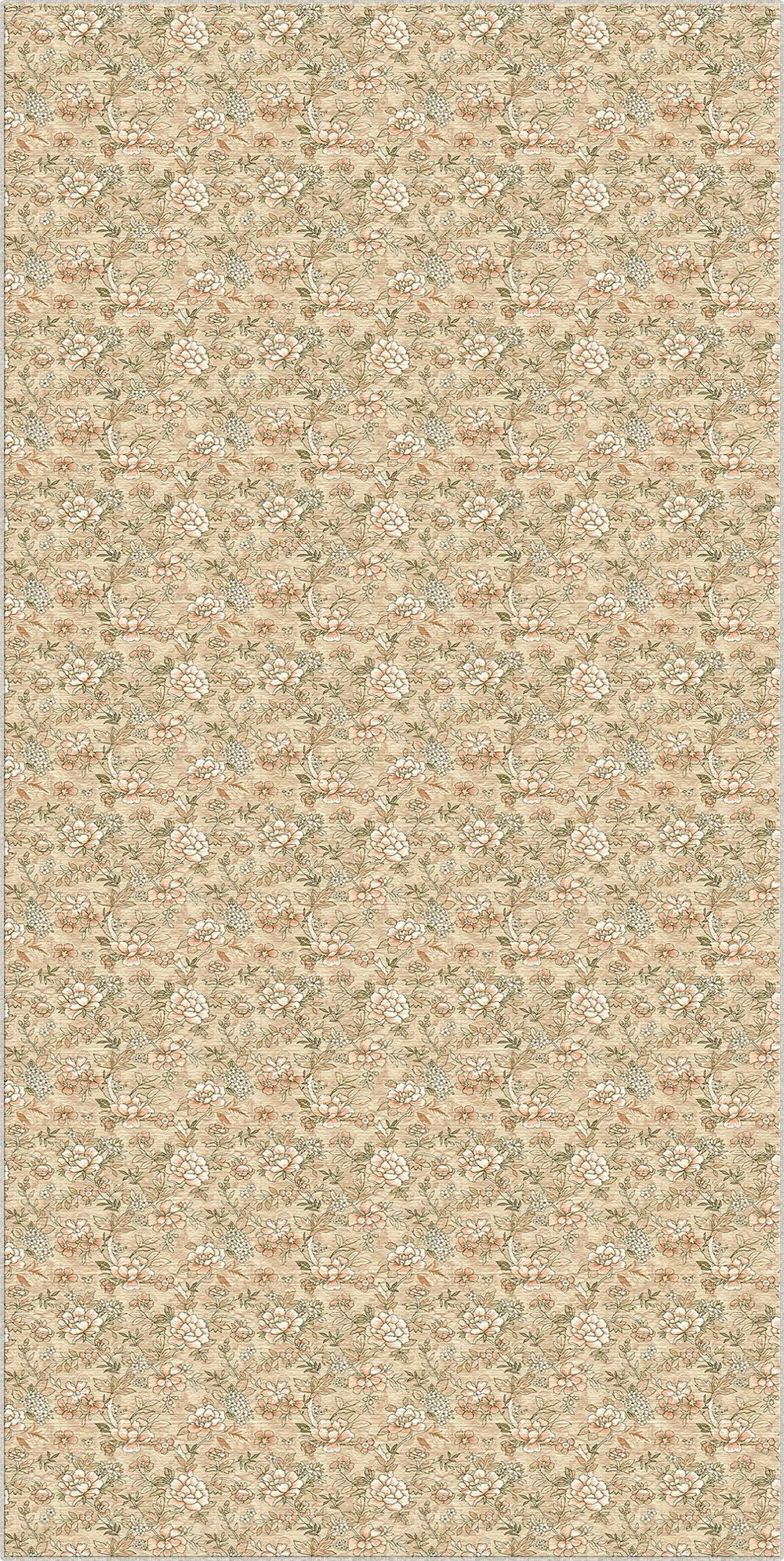 Vintage Beige Petite Floral Rug