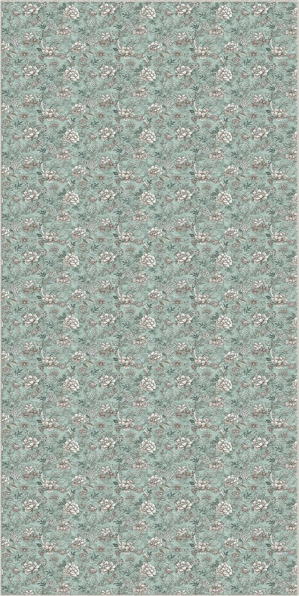 Vintage Mint Petite Floral Rug