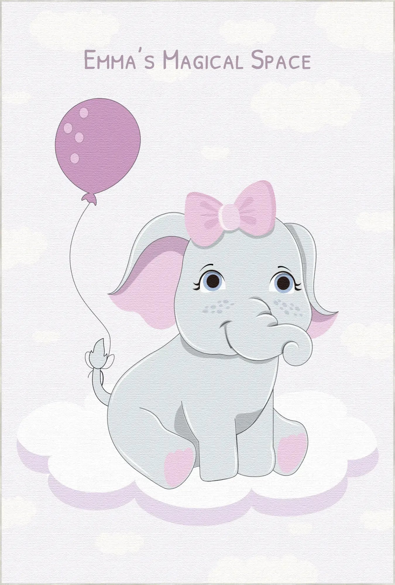 Magical Elephant with Balloon | Customizable Rug