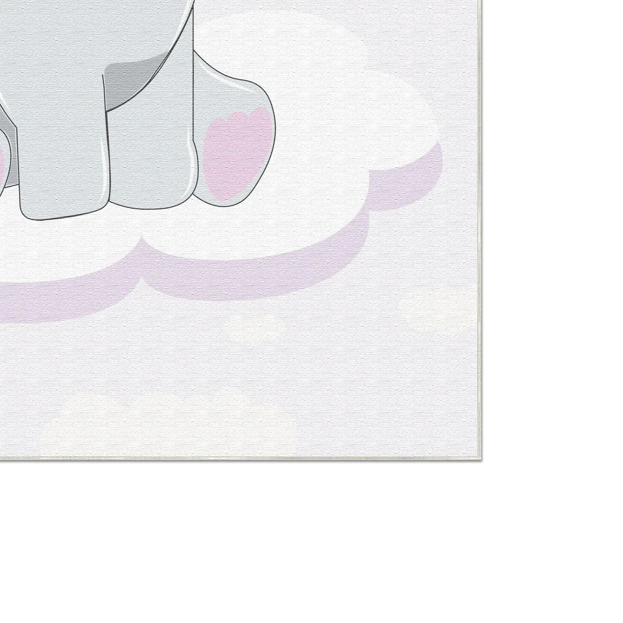 Adorable Pink Elephant Nursery Rug