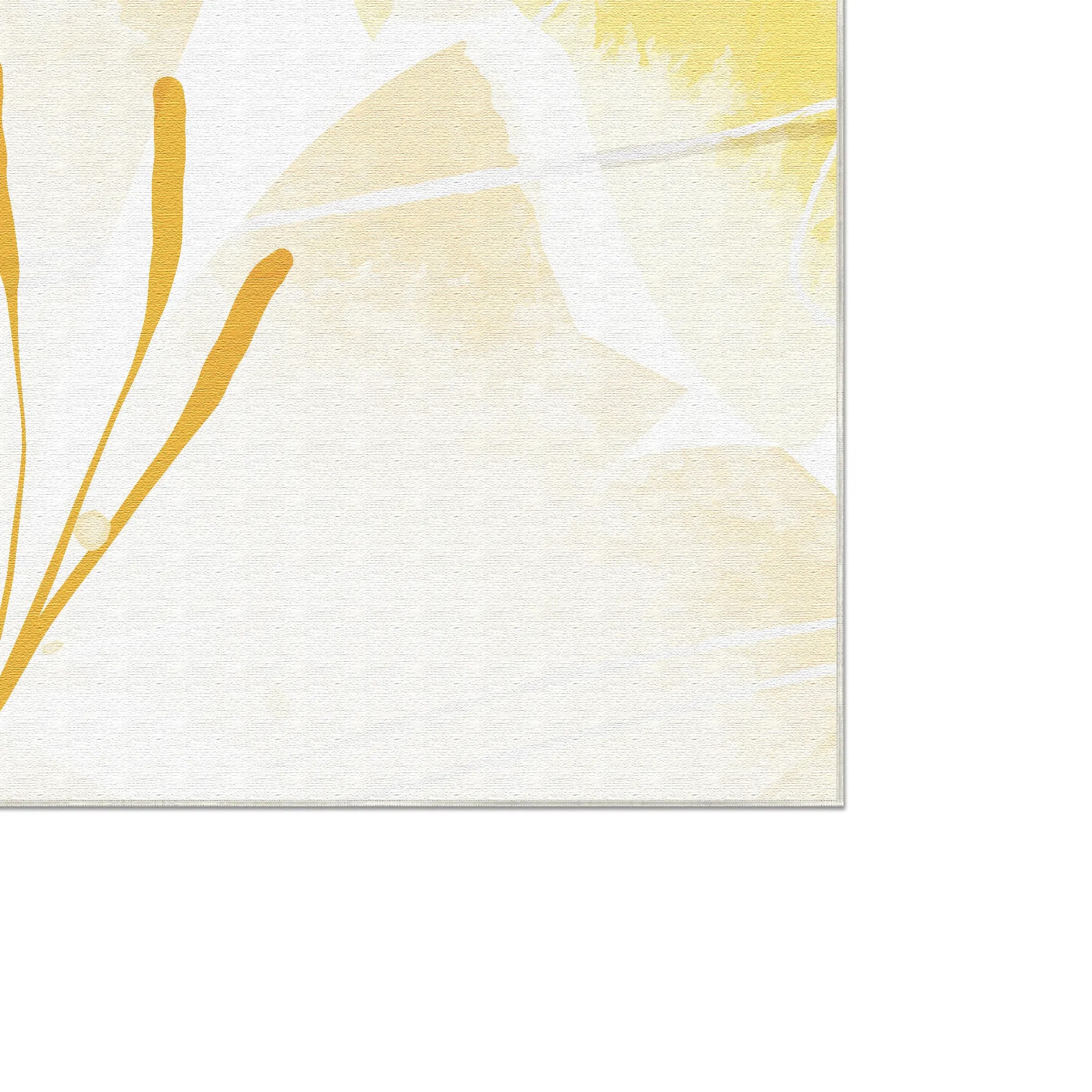 Golden Watercolor Floral Accent Rug