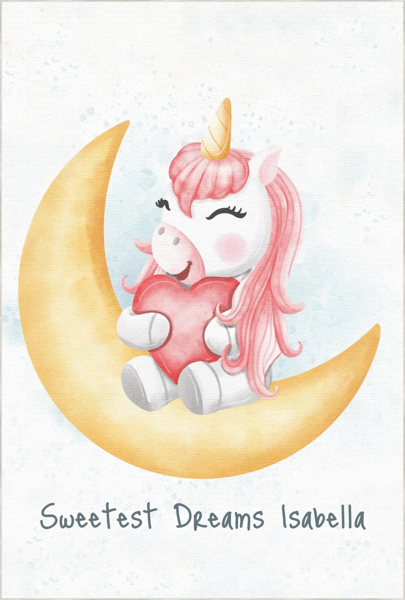 Magical Unicorn on the Moon | Customizable Rug
