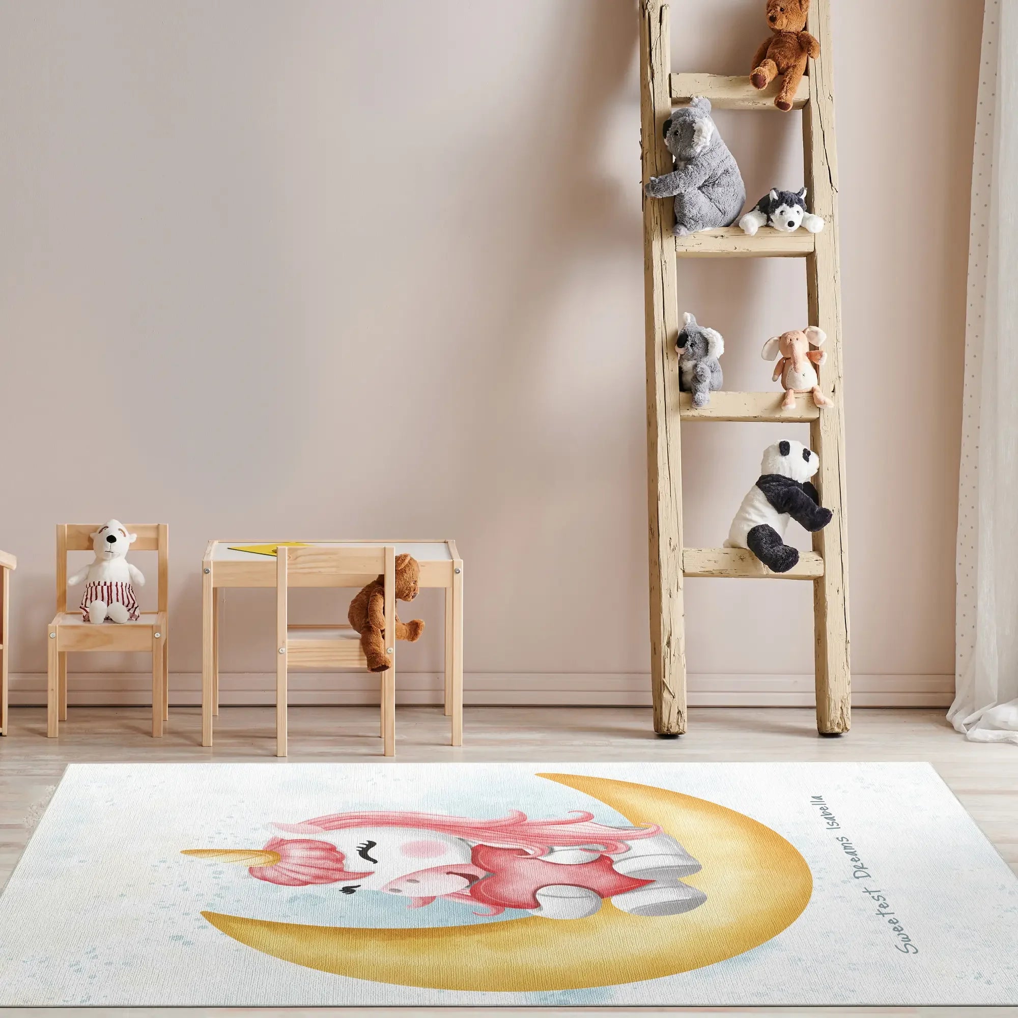 Magical Unicorn on the Moon | Customizable Rug