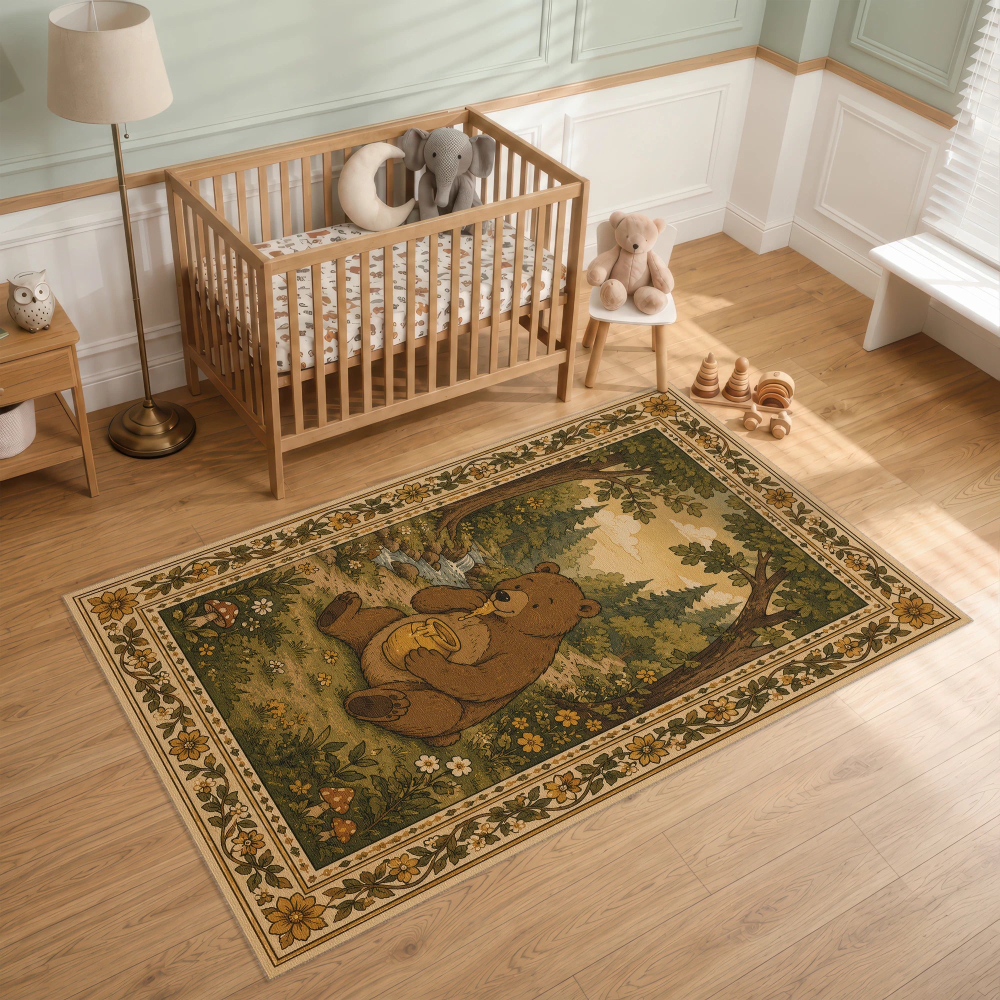 Honey Bear Woodland Rug