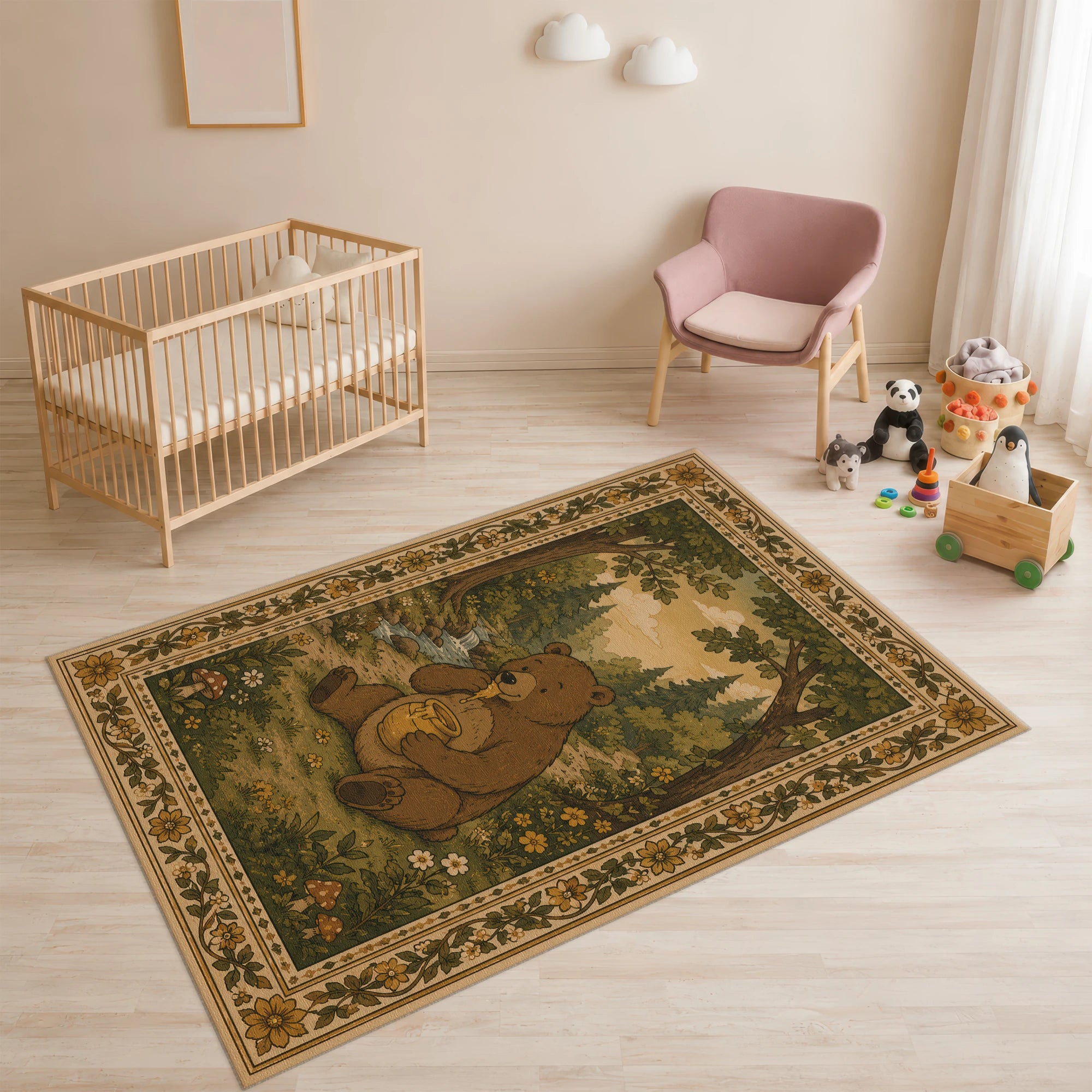 Honey Bear Woodland Rug