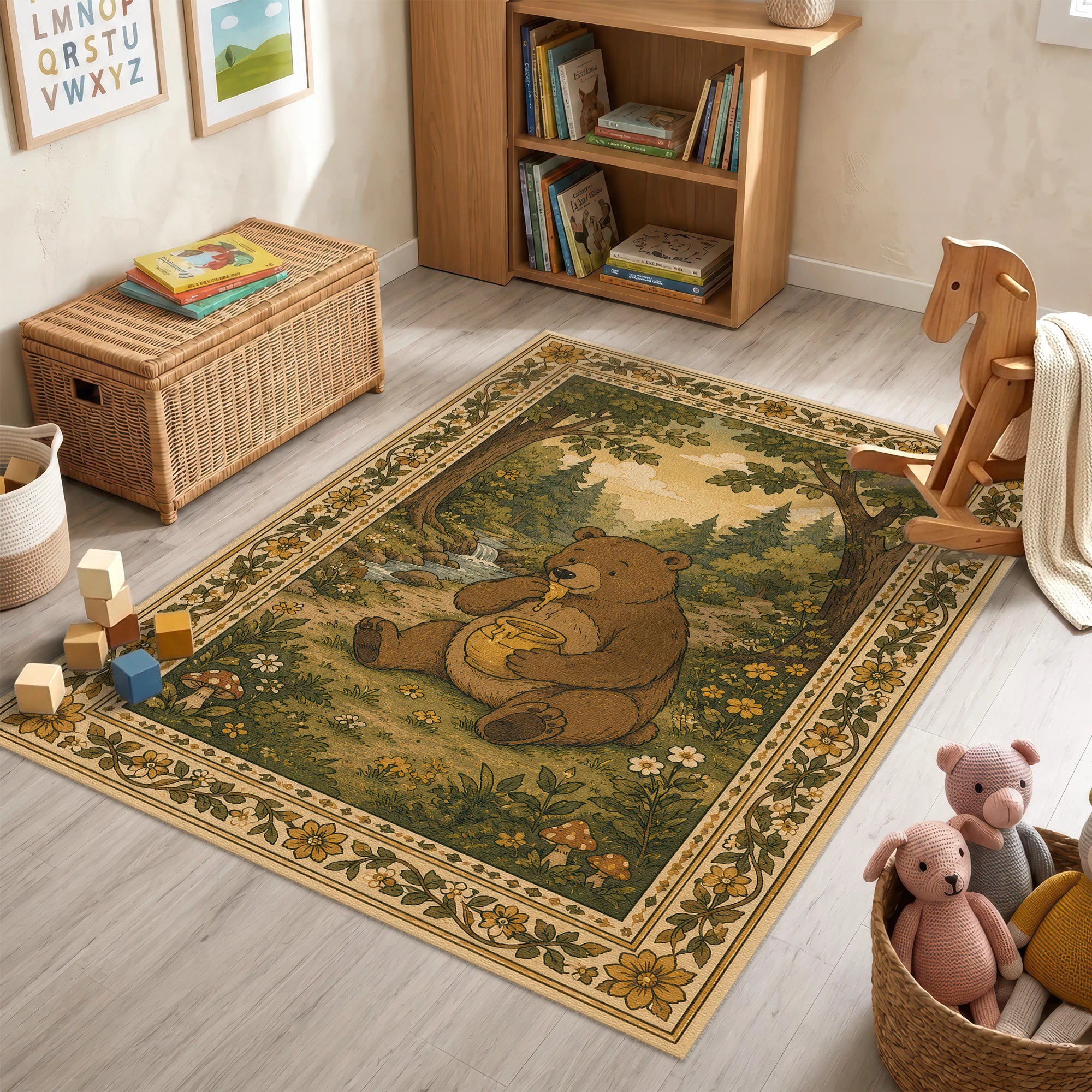 Honey Bear Woodland Rug
