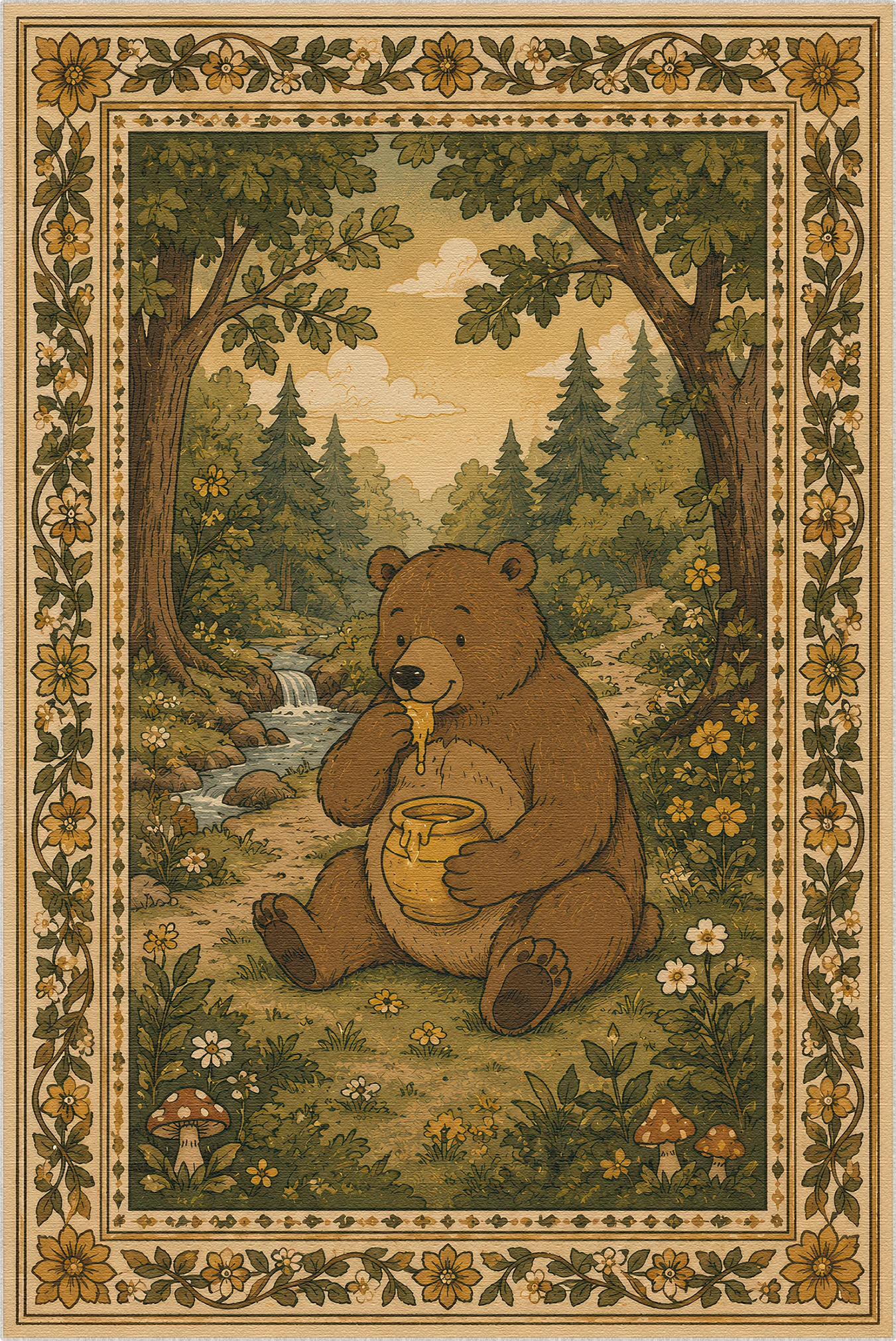 Honey Bear Woodland Rug