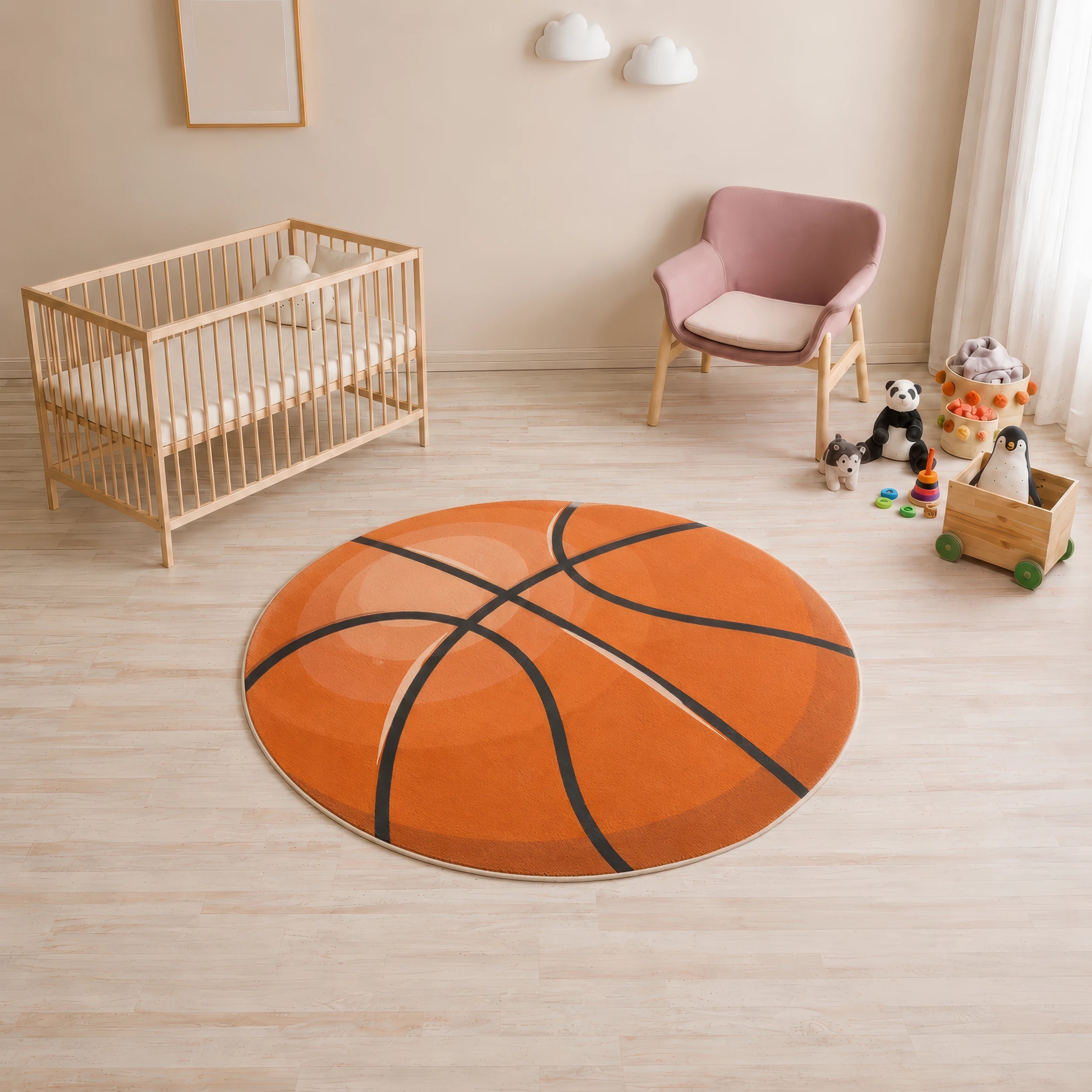Basketball Round Rug