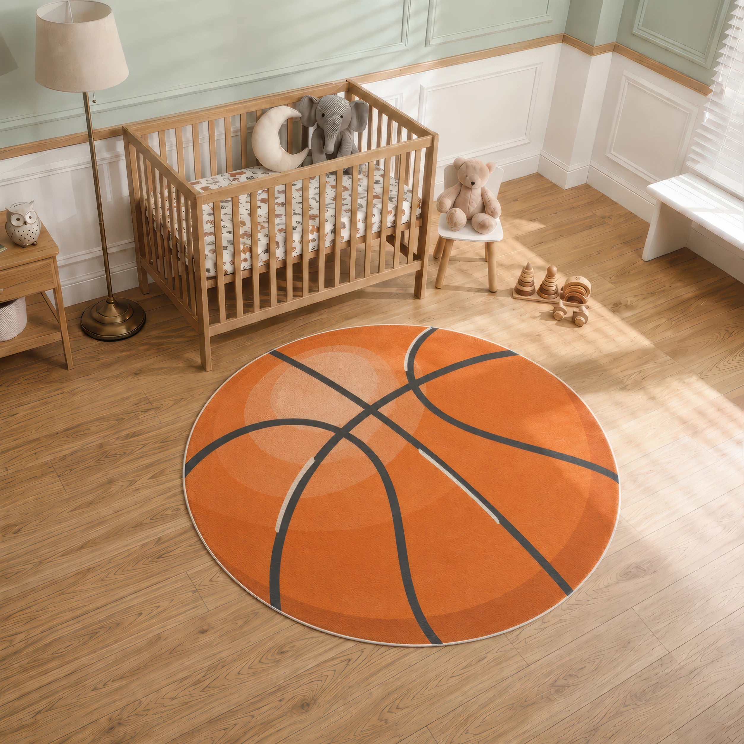 Basketball Round Rug