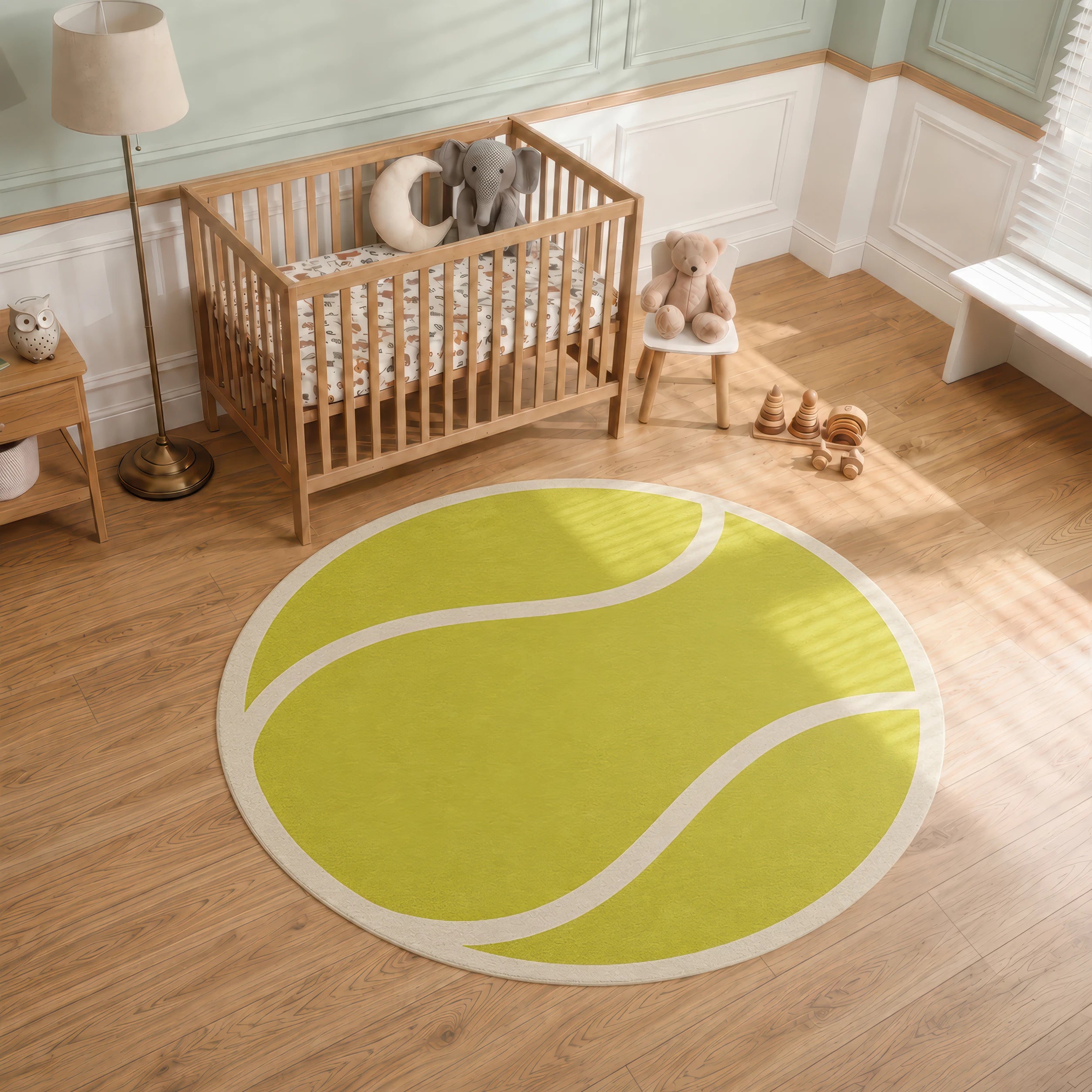 Tennis Ball Round Sports | Kids Play Rug