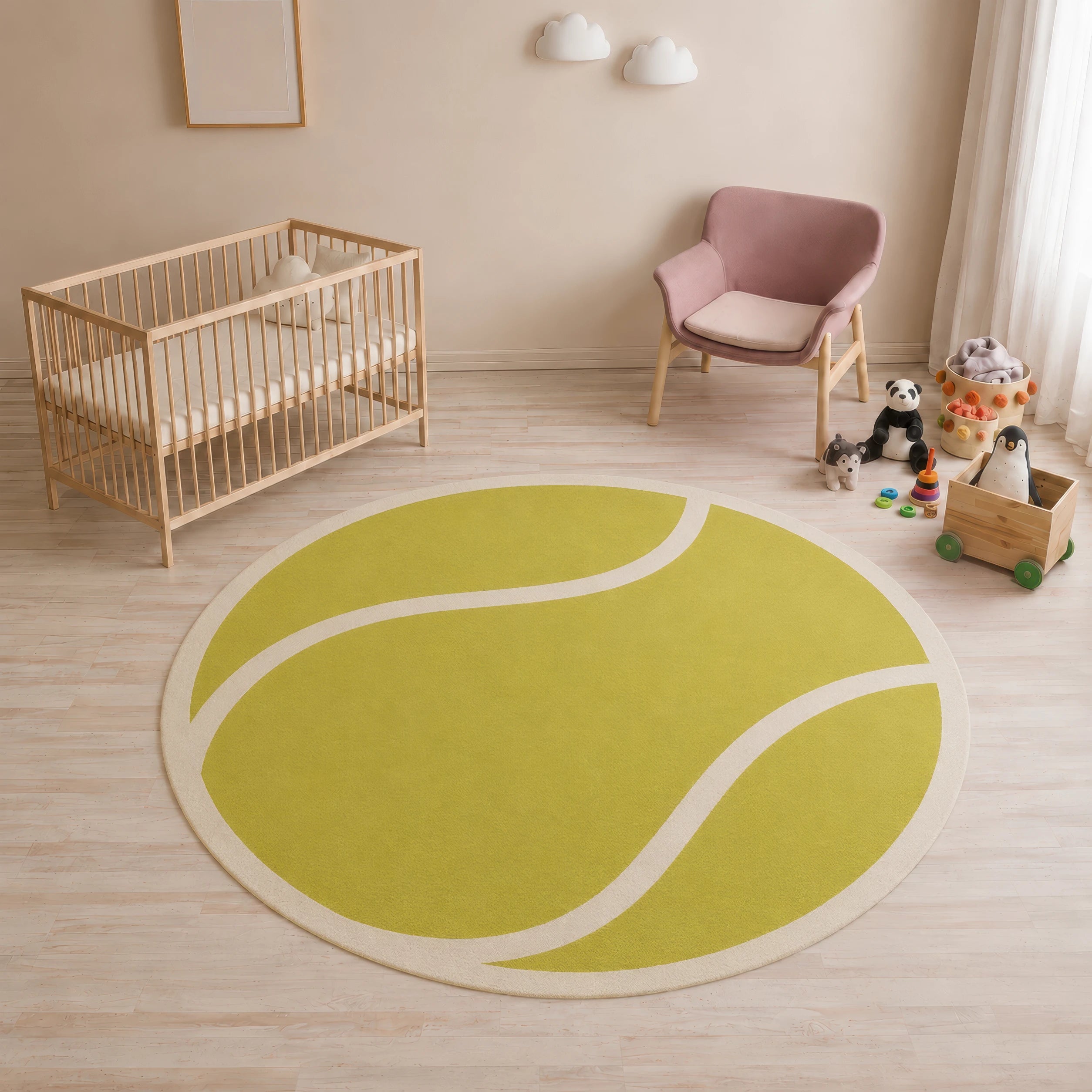 Tennis Ball Round Sports | Kids Play Rug