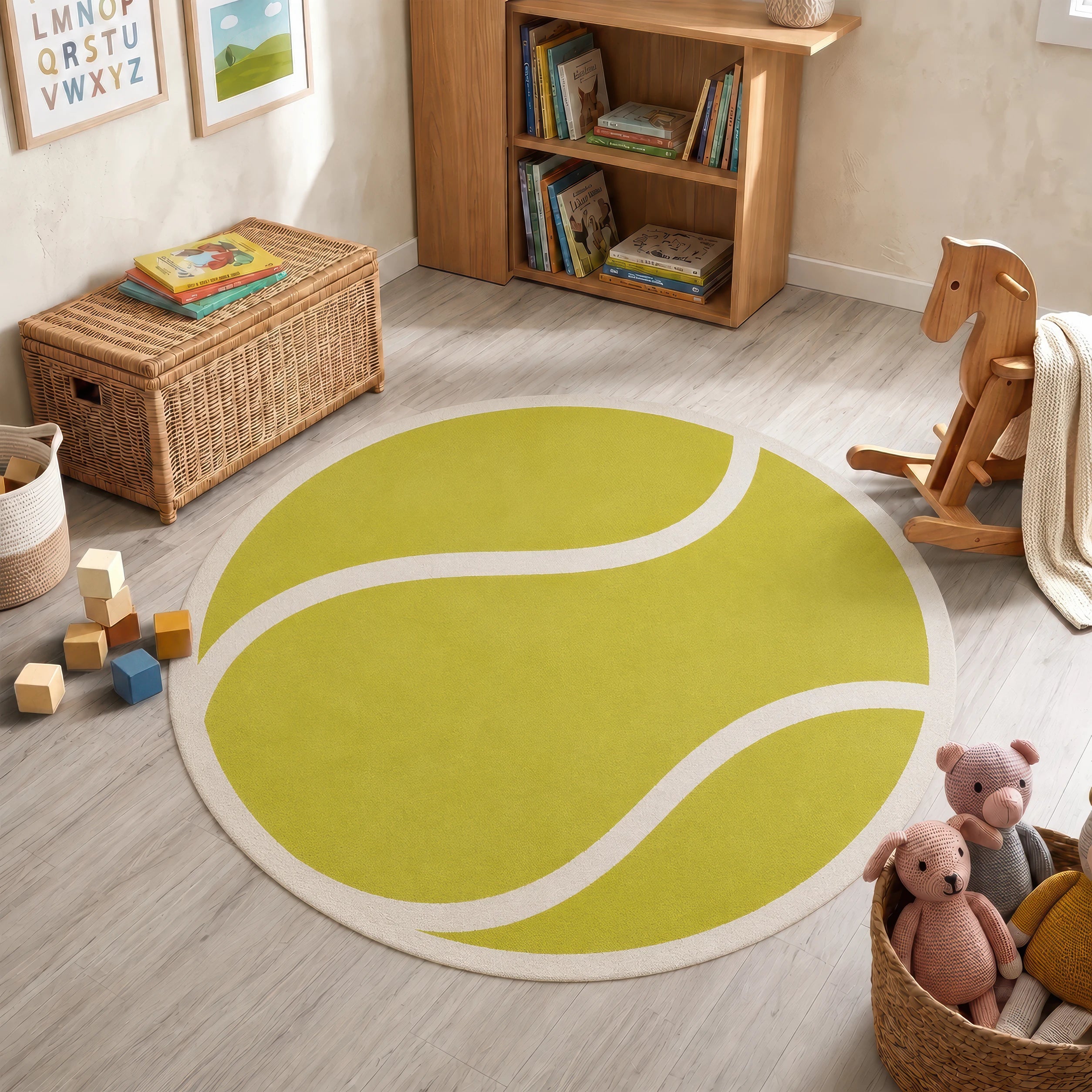 Tennis Ball Round Sports | Kids Play Rug