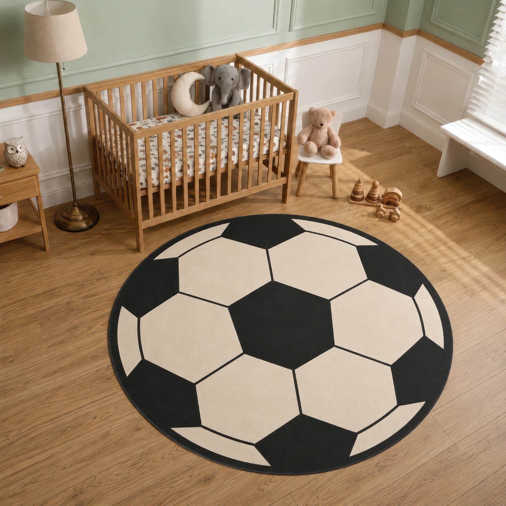 Classic Soccer Ball Round | Kids Sports Rug